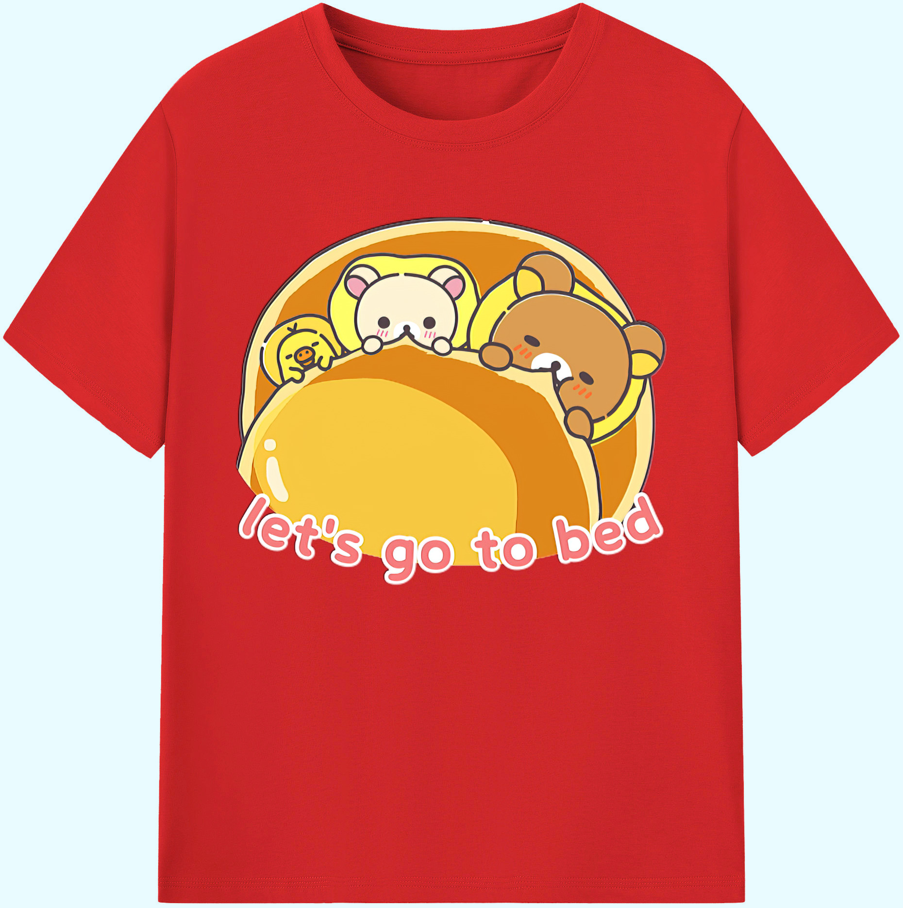 （画像用） リラックマ リラックマ キイロイトリ Rilakkuma Korilakkuma Kiiroitori 綿100％ メンズ半袖Tシャツ｜肌触りやわらか＆通気性
