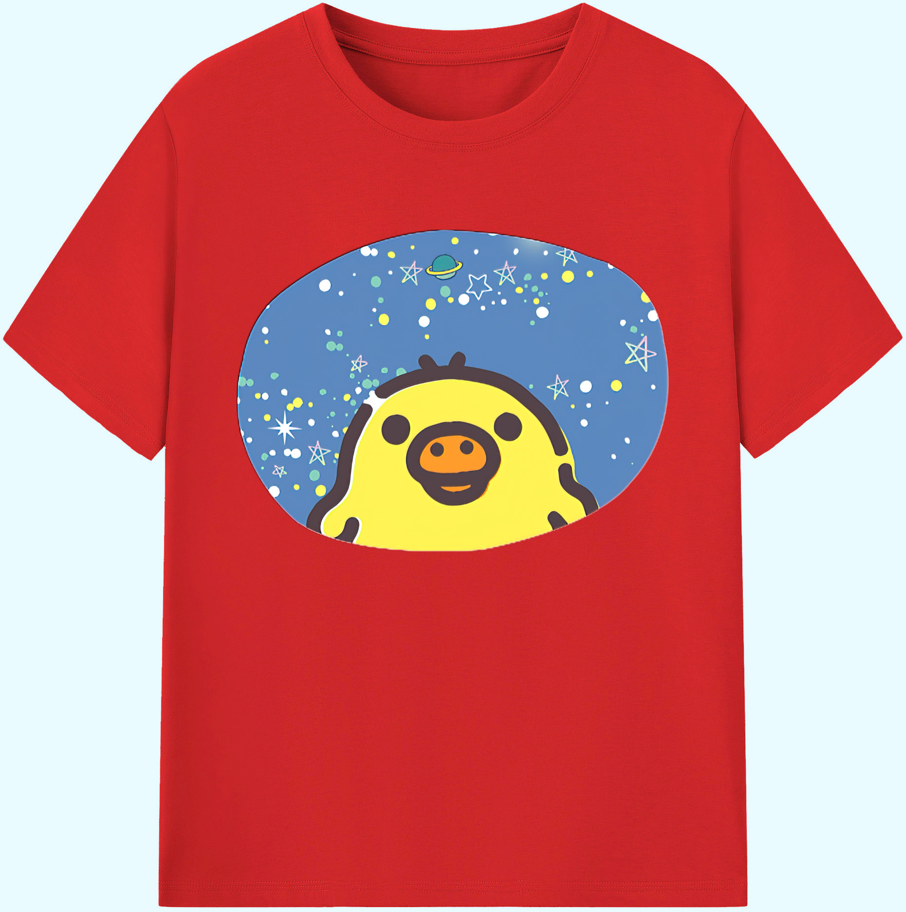 （画像用） リラックマ リラックマ キイロイトリ Rilakkuma Korilakkuma Kiiroitori 綿100％ メンズ半袖Tシャツ｜肌触りやわらか＆通気性