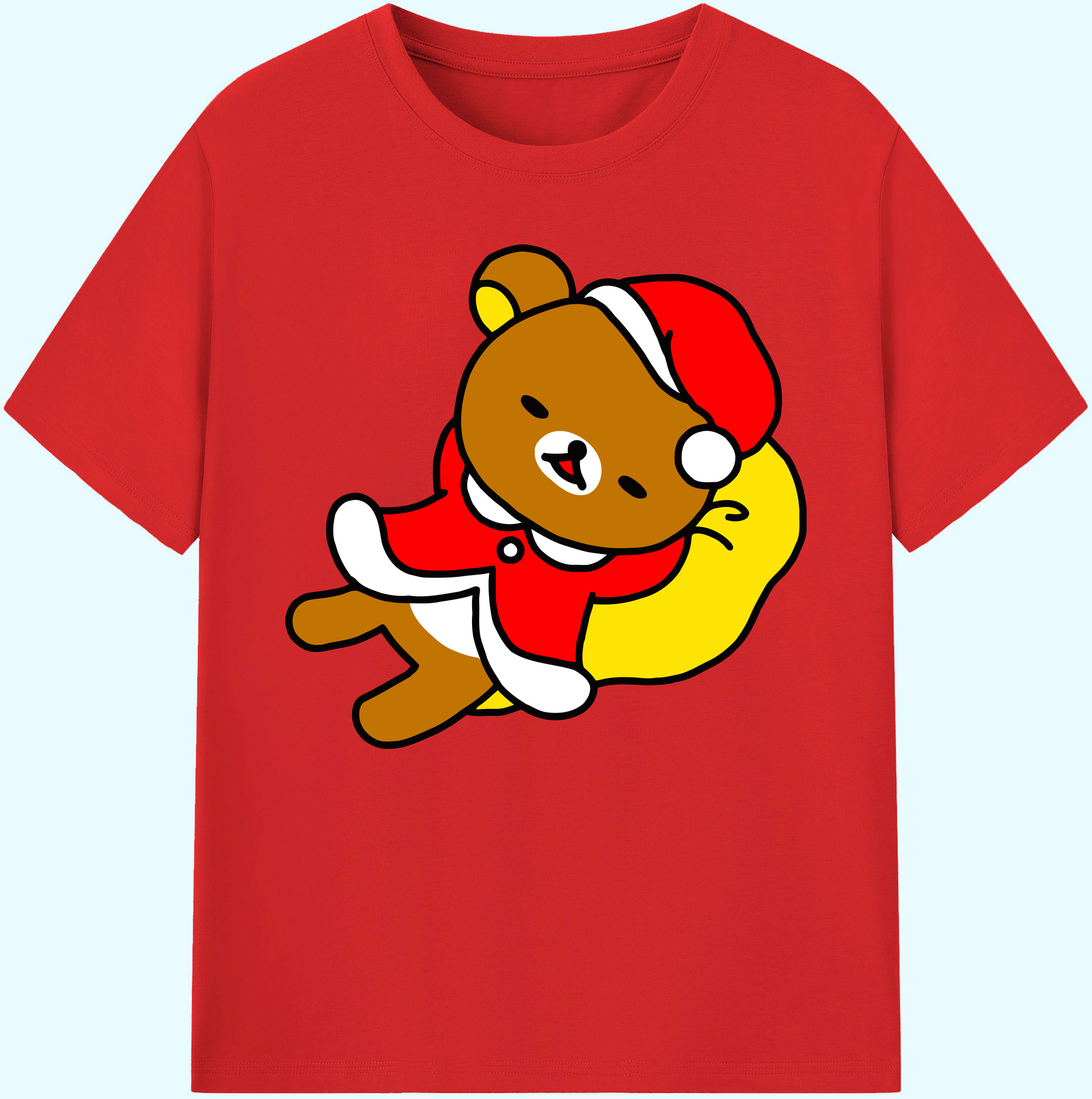 （画像用） リラックマ リラックマ キイロイトリ Rilakkuma Korilakkuma Kiiroitori 綿100％ メンズ半袖Tシャツ｜肌触りやわらか＆通気性
