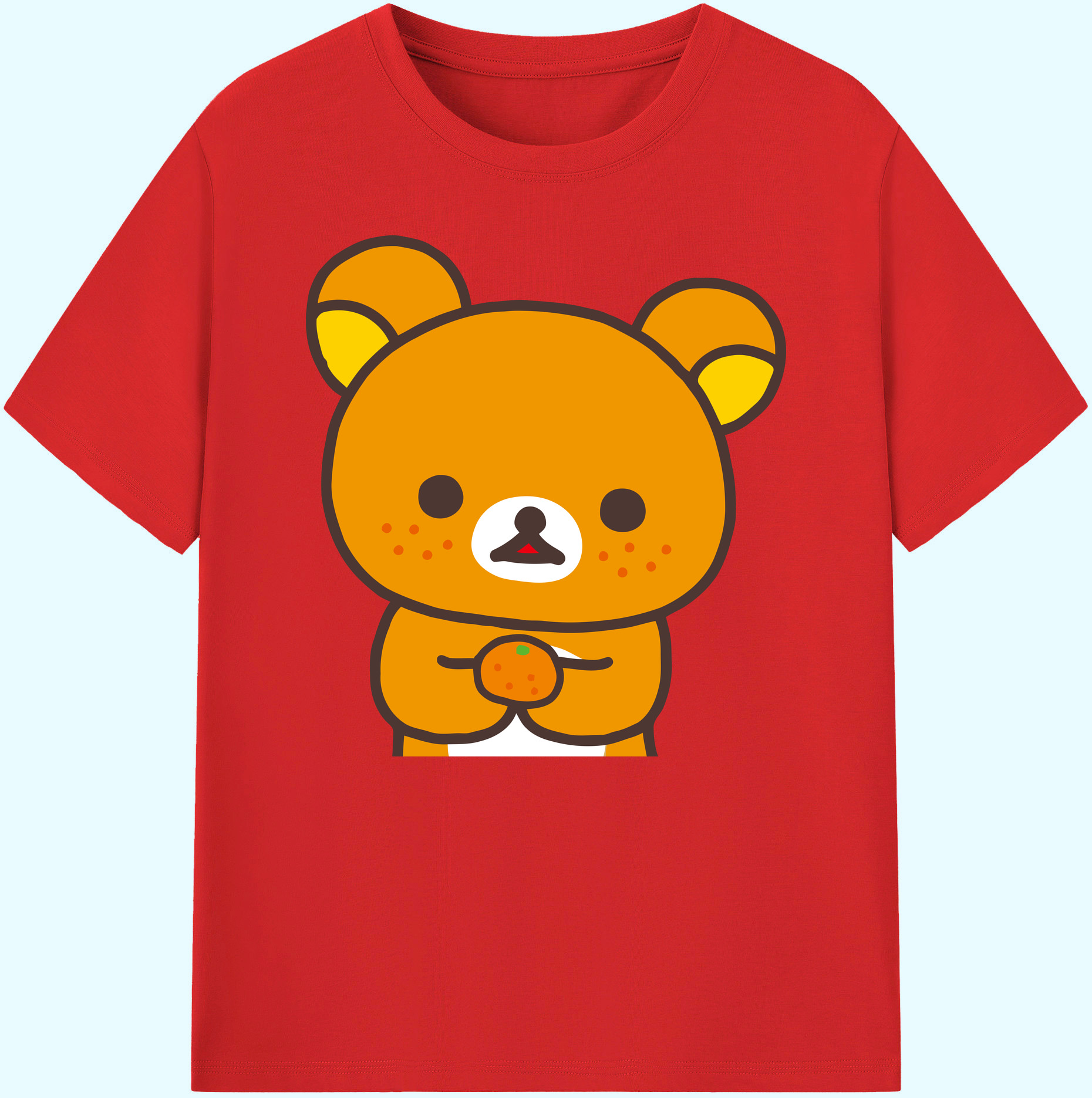 （画像用） リラックマ リラックマ キイロイトリ Rilakkuma Korilakkuma Kiiroitori 綿100％ メンズ半袖Tシャツ｜肌触りやわらか＆通気性