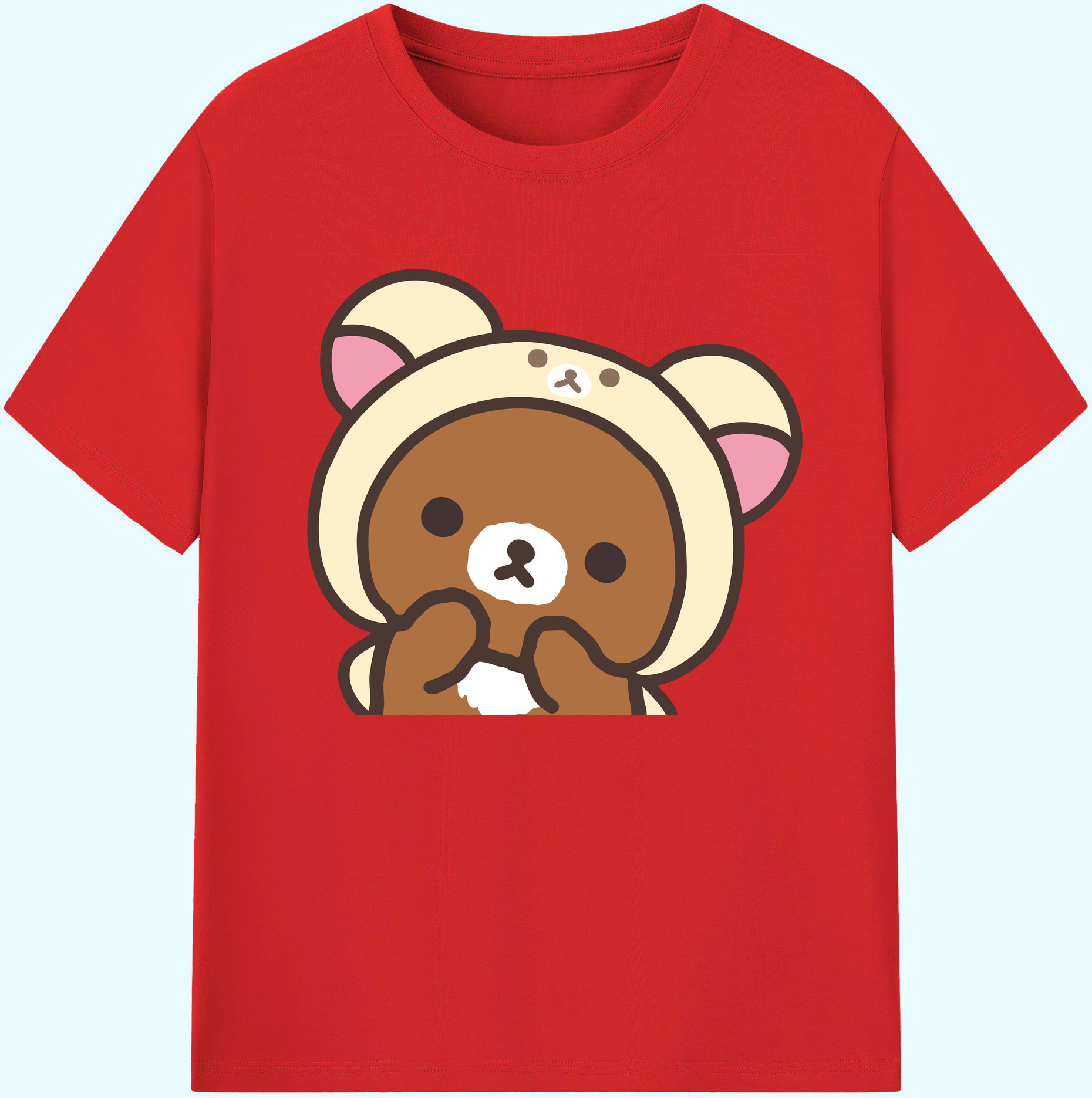 （画像用） リラックマ リラックマ キイロイトリ Rilakkuma Korilakkuma Kiiroitori 綿100％ メンズ半袖Tシャツ｜肌触りやわらか＆通気性