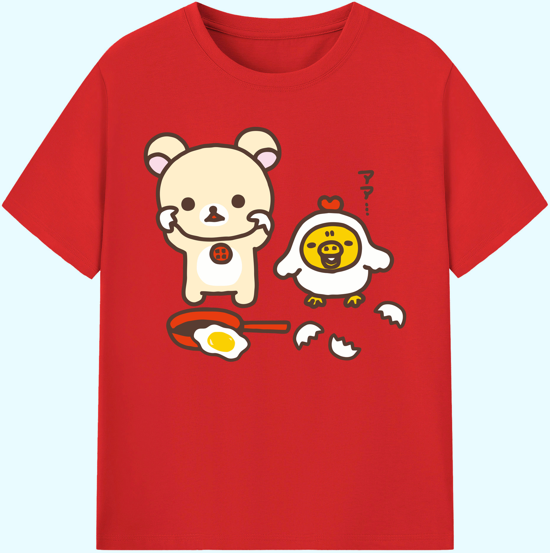 （画像用） リラックマ リラックマ キイロイトリ Rilakkuma Korilakkuma Kiiroitori 綿100％ メンズ半袖Tシャツ｜肌触りやわらか＆通気性