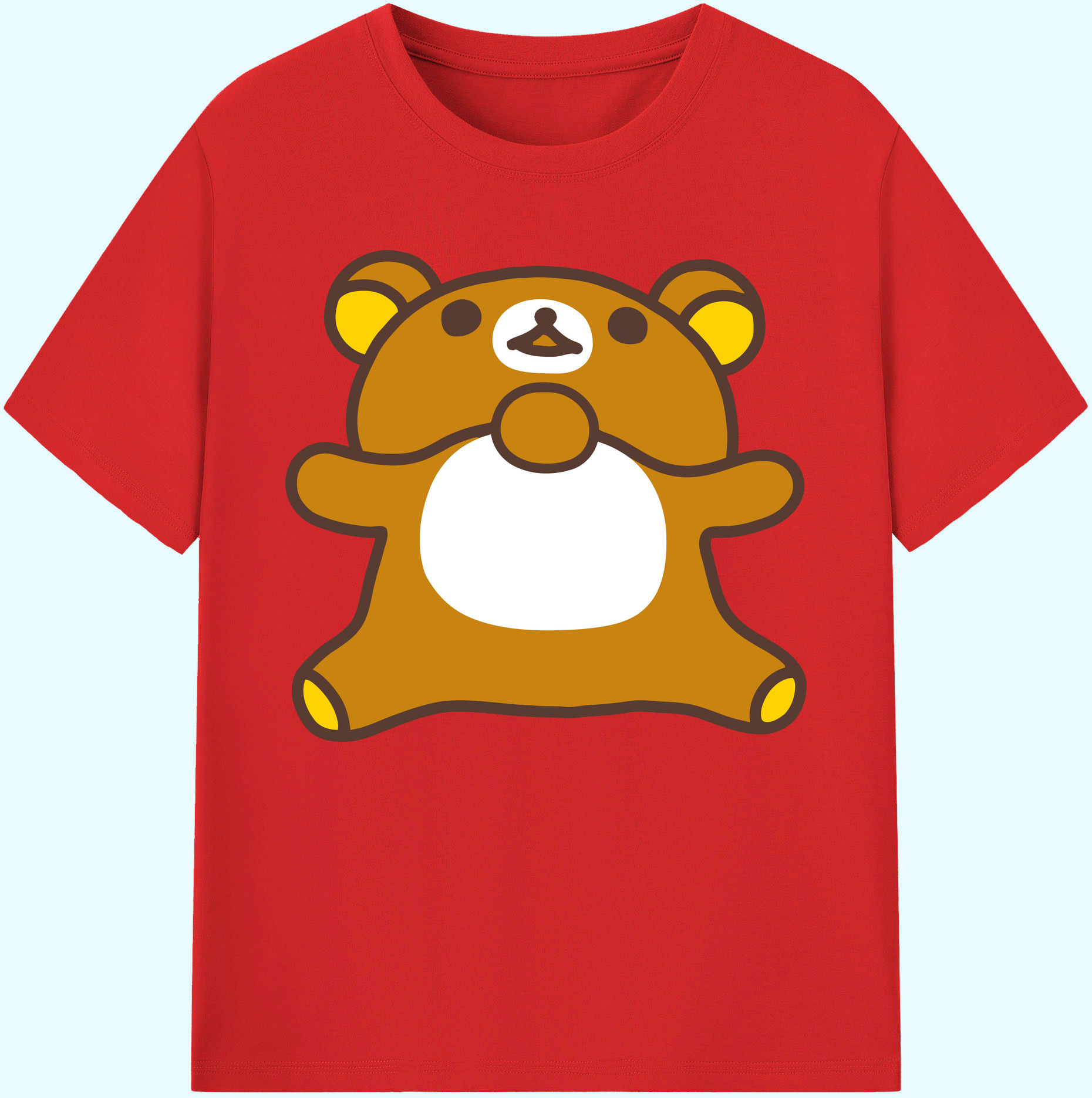 （画像用） リラックマ リラックマ キイロイトリ Rilakkuma Korilakkuma Kiiroitori 綿100％ メンズ半袖Tシャツ｜肌触りやわらか＆通気性
