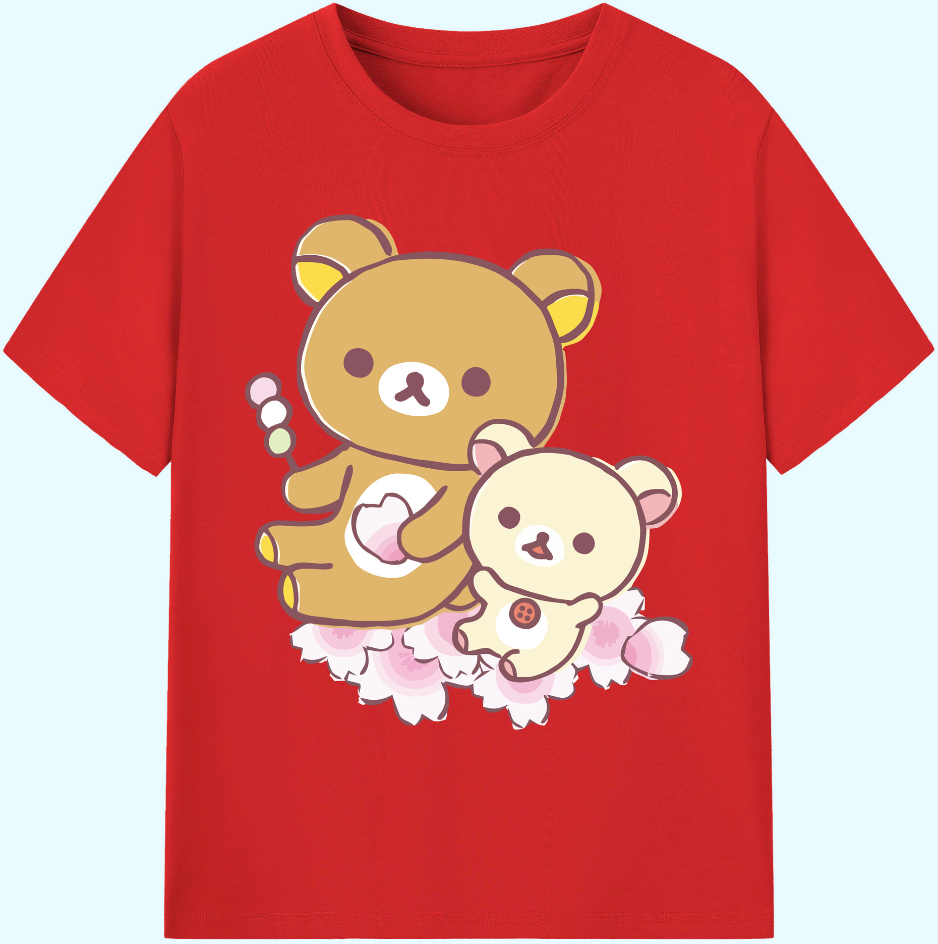 （画像用） リラックマ リラックマ キイロイトリ Rilakkuma Korilakkuma Kiiroitori 綿100％ メンズ半袖Tシャツ｜肌触りやわらか＆通気性