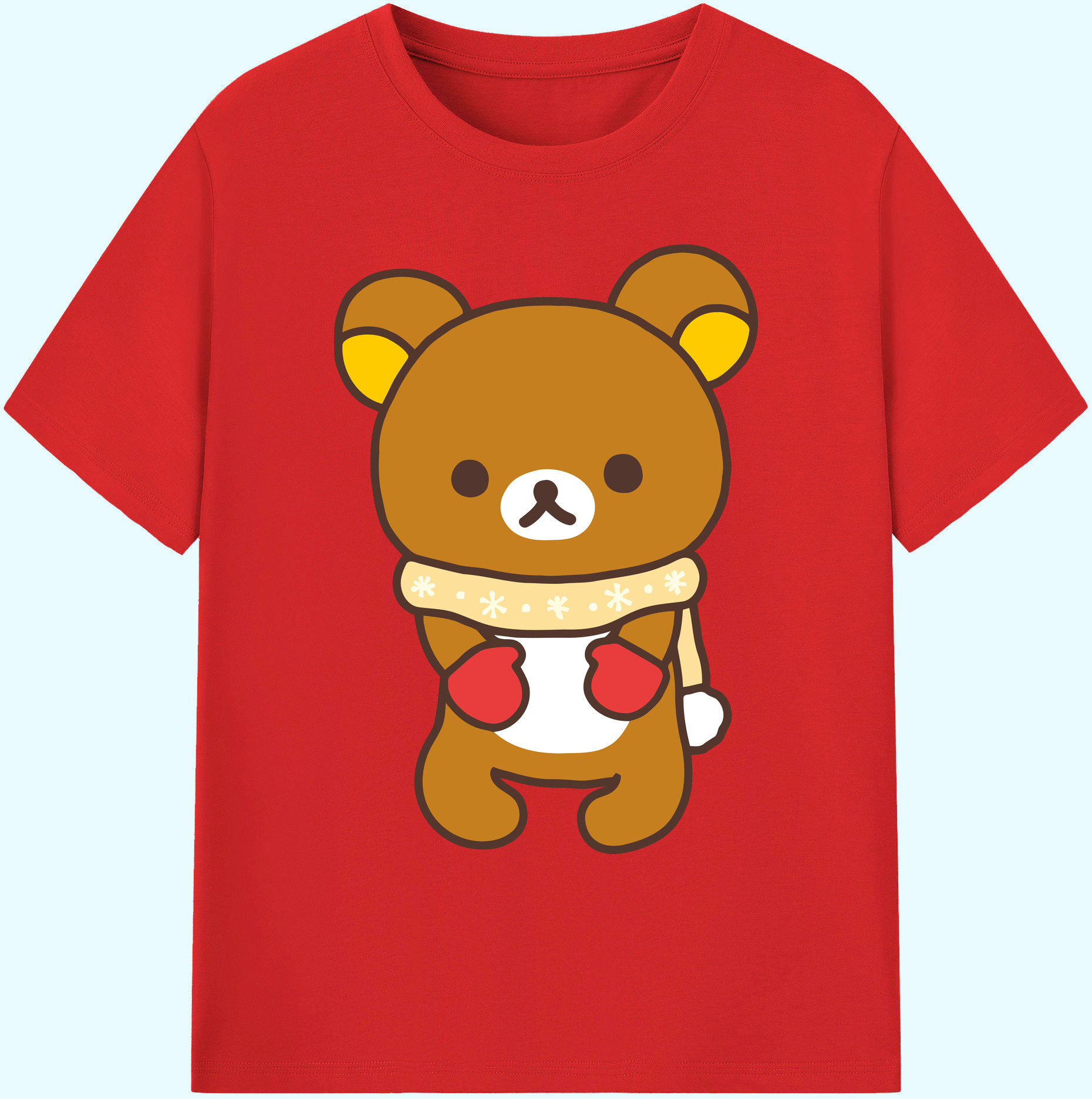 （画像用） リラックマ リラックマ キイロイトリ Rilakkuma Korilakkuma Kiiroitori 綿100％ メンズ半袖Tシャツ｜肌触りやわらか＆通気性