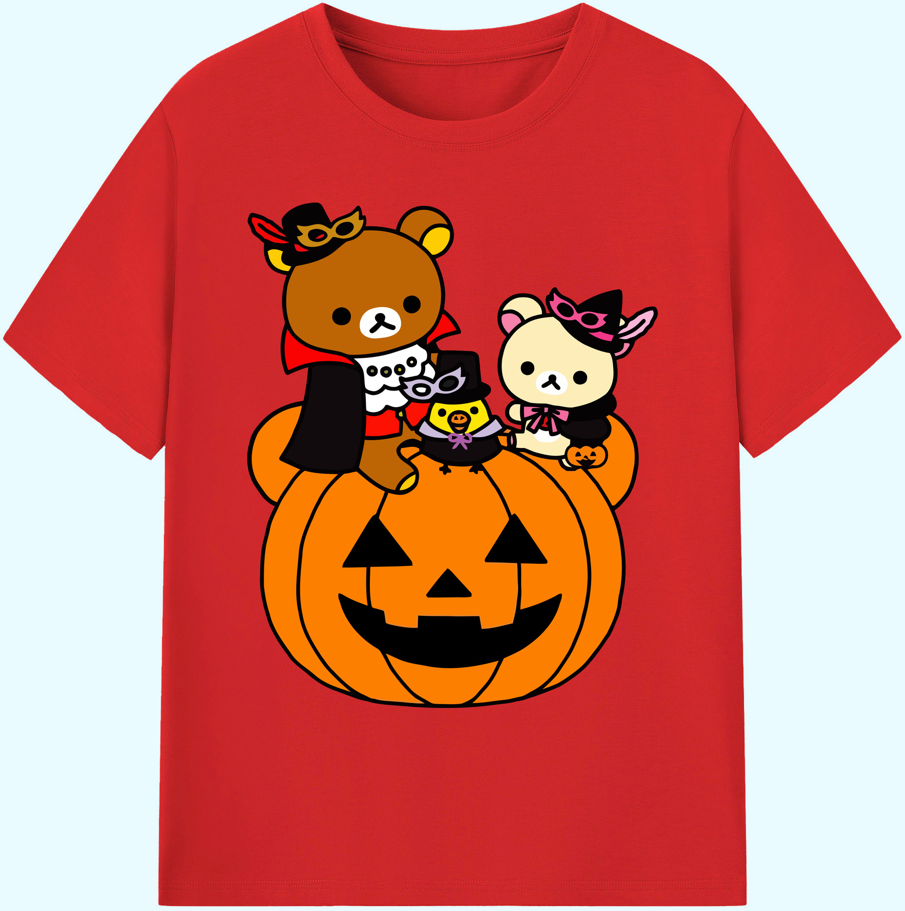 （画像用） リラックマ リラックマ キイロイトリ Rilakkuma Korilakkuma Kiiroitori 綿100％ メンズ半袖Tシャツ｜肌触りやわらか＆通気性