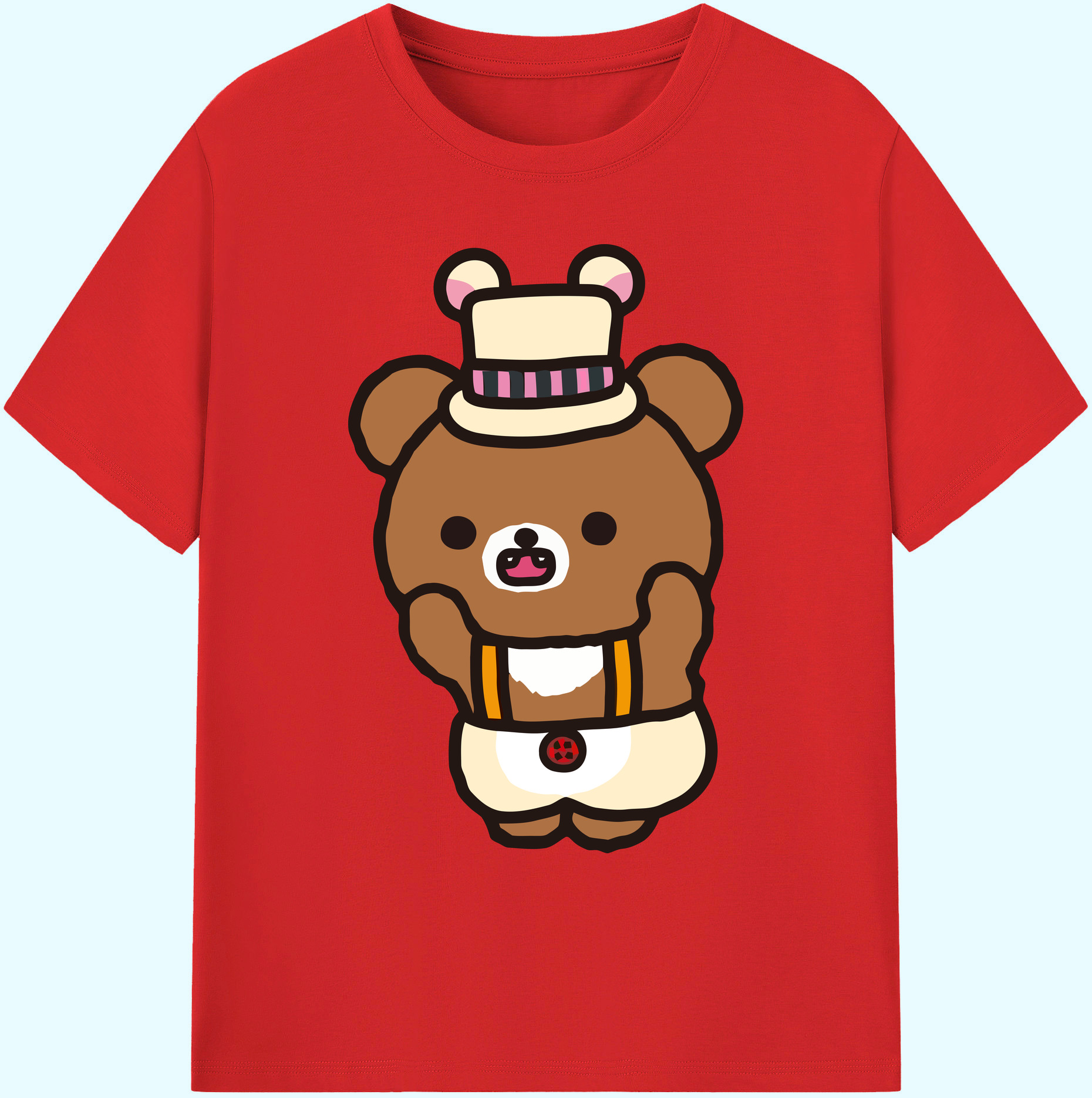 （画像用） リラックマ リラックマ キイロイトリ Rilakkuma Korilakkuma Kiiroitori 綿100％ メンズ半袖Tシャツ｜肌触りやわらか＆通気性