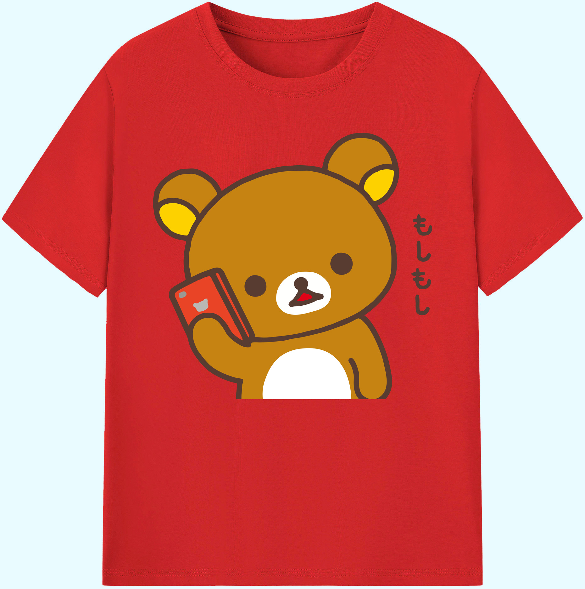 （画像用） リラックマ リラックマ キイロイトリ Rilakkuma Korilakkuma Kiiroitori 綿100％ メンズ半袖Tシャツ｜肌触りやわらか＆通気性