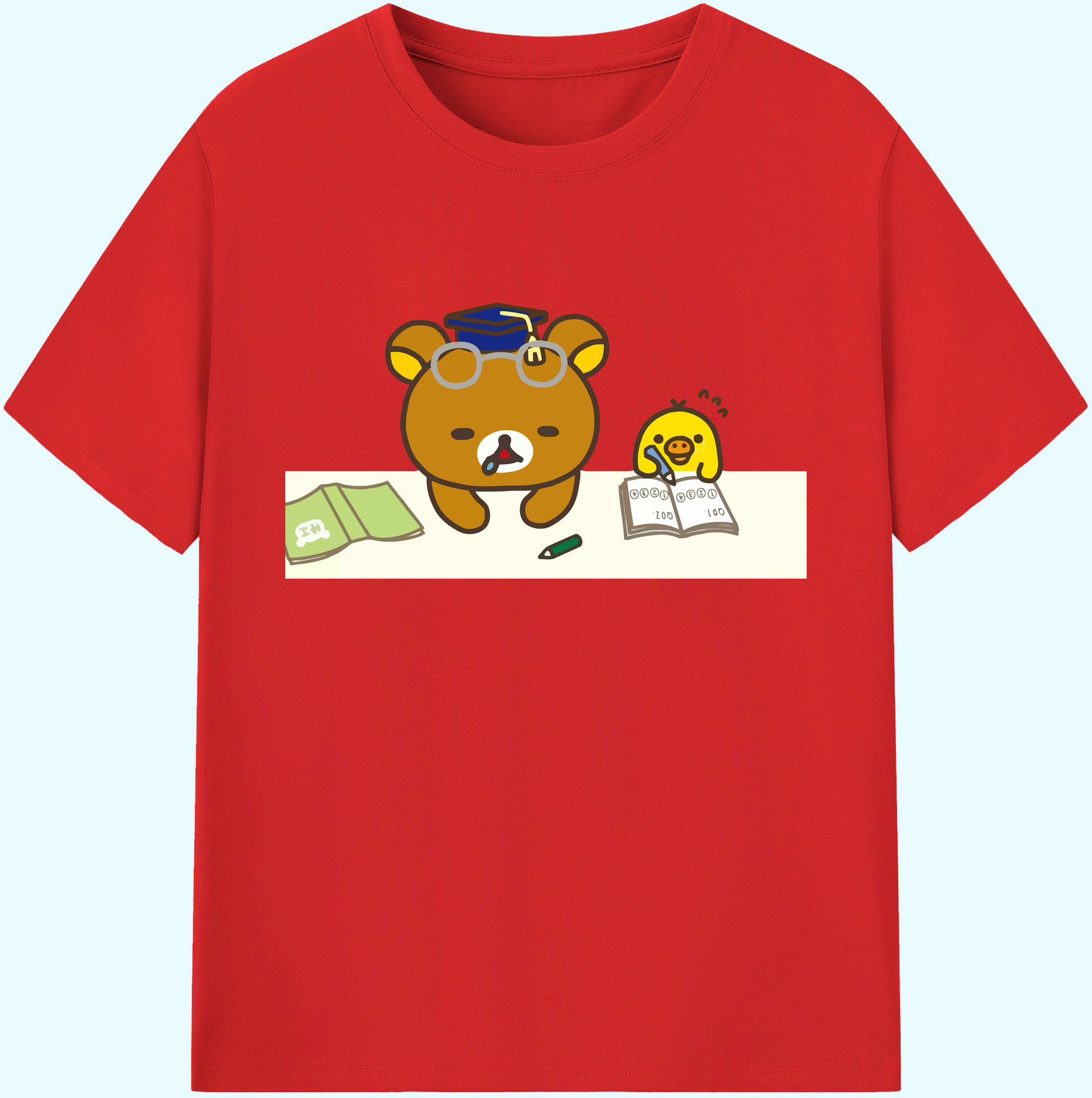 （画像用） リラックマ リラックマ キイロイトリ Rilakkuma Korilakkuma Kiiroitori 綿100％ メンズ半袖Tシャツ｜肌触りやわらか＆通気性
