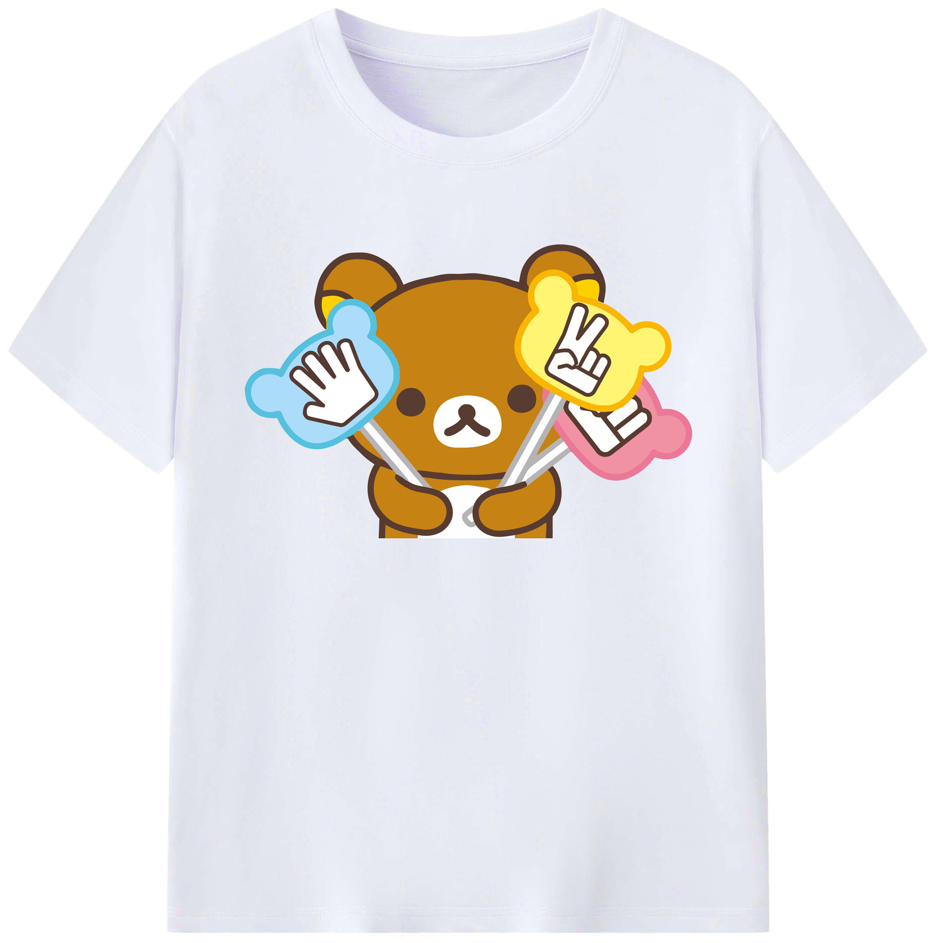 （画像用） リラックマ リラックマ キイロイトリ Rilakkuma Korilakkuma Kiiroitori 綿100％ メンズ半袖Tシャツ｜肌触りやわらか＆通気性
