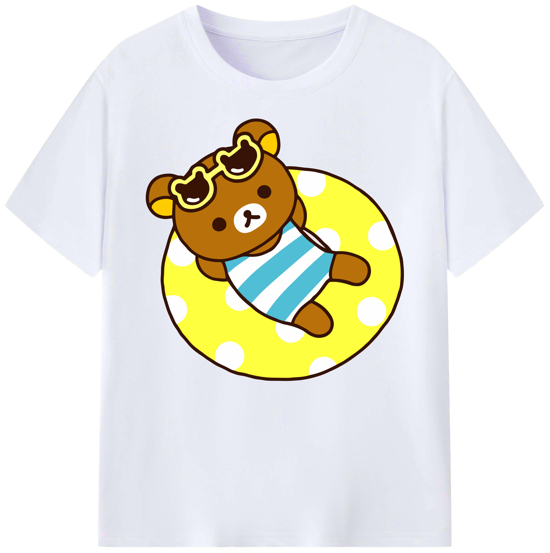 （画像用） リラックマ リラックマ キイロイトリ Rilakkuma Korilakkuma Kiiroitori 綿100％ メンズ半袖Tシャツ｜肌触りやわらか＆通気性