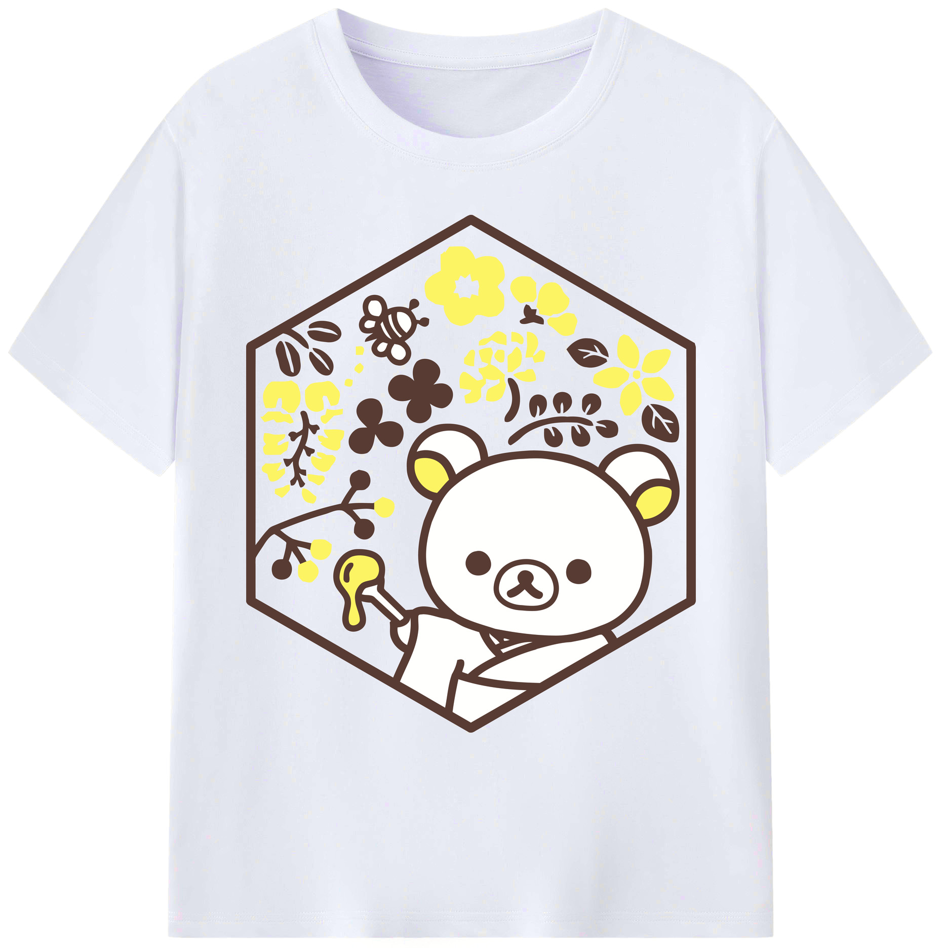 （画像用） リラックマ リラックマ キイロイトリ Rilakkuma Korilakkuma Kiiroitori 綿100％ メンズ半袖Tシャツ｜肌触りやわらか＆通気性