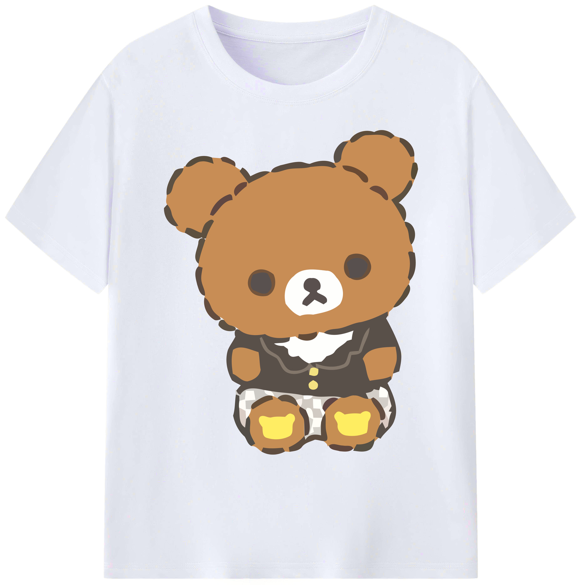 （画像用） リラックマ リラックマ キイロイトリ Rilakkuma Korilakkuma Kiiroitori 綿100％ メンズ半袖Tシャツ｜肌触りやわらか＆通気性