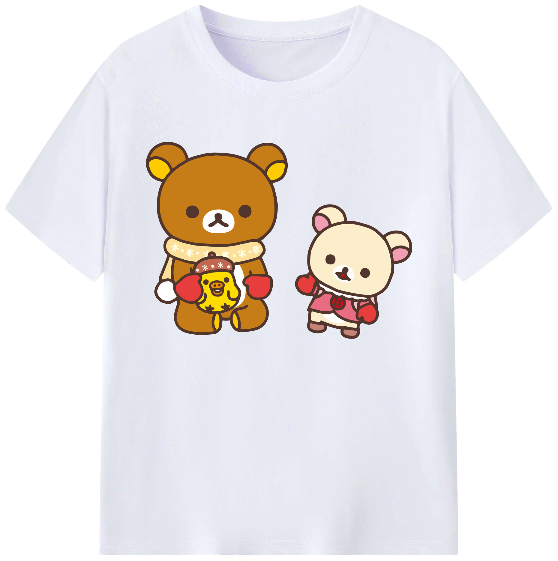 （画像用） リラックマ リラックマ キイロイトリ Rilakkuma Korilakkuma Kiiroitori 綿100％ メンズ半袖Tシャツ｜肌触りやわらか＆通気性