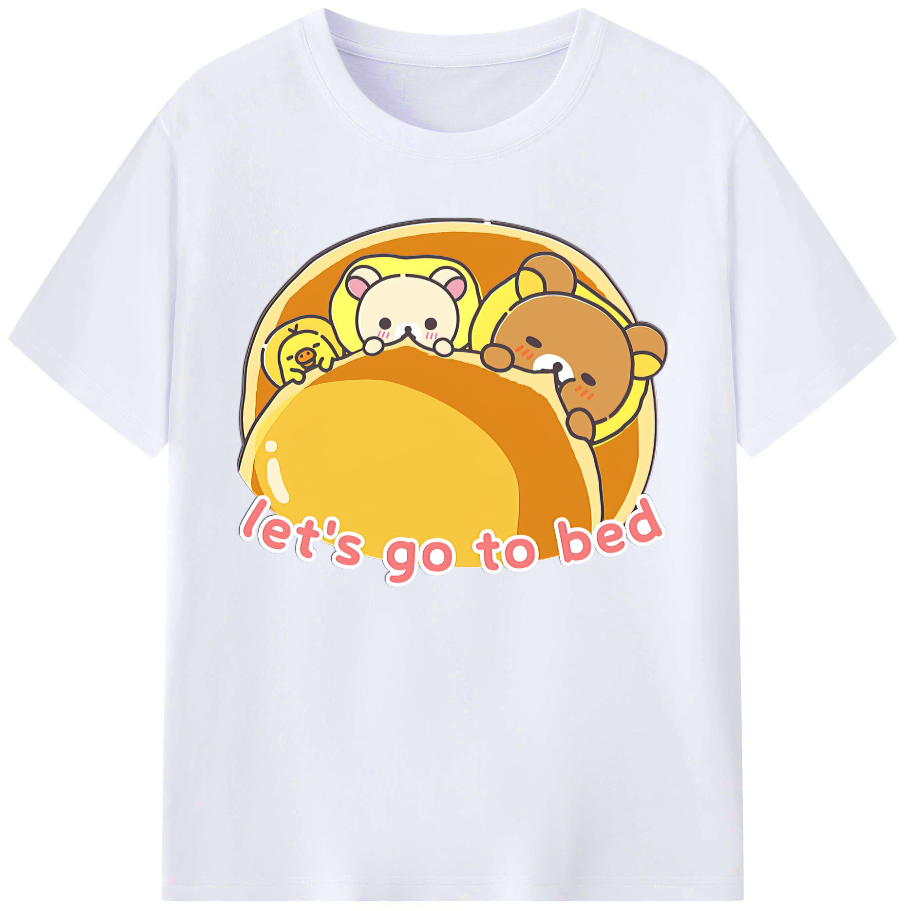 （画像用） リラックマ リラックマ キイロイトリ Rilakkuma Korilakkuma Kiiroitori 綿100％ メンズ半袖Tシャツ｜肌触りやわらか＆通気性