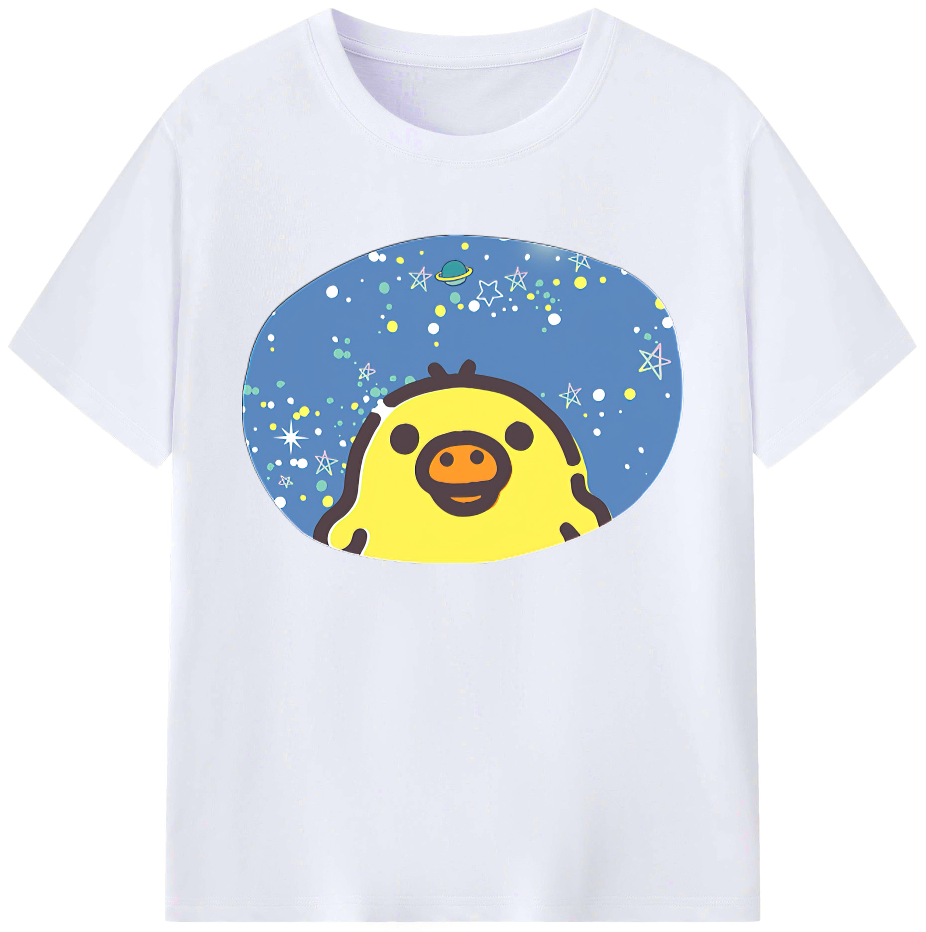 （画像用） リラックマ リラックマ キイロイトリ Rilakkuma Korilakkuma Kiiroitori 綿100％ メンズ半袖Tシャツ｜肌触りやわらか＆通気性