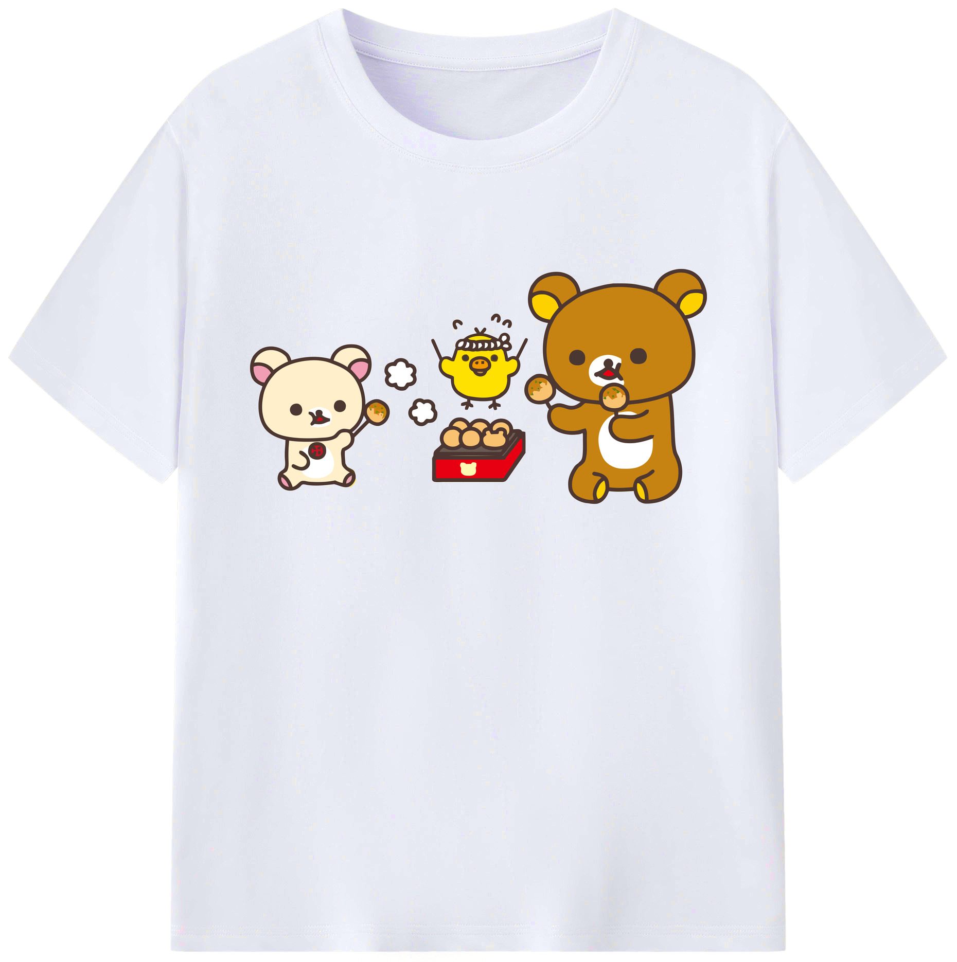 （画像用） リラックマ リラックマ キイロイトリ Rilakkuma Korilakkuma Kiiroitori 綿100％ メンズ半袖Tシャツ｜肌触りやわらか＆通気性