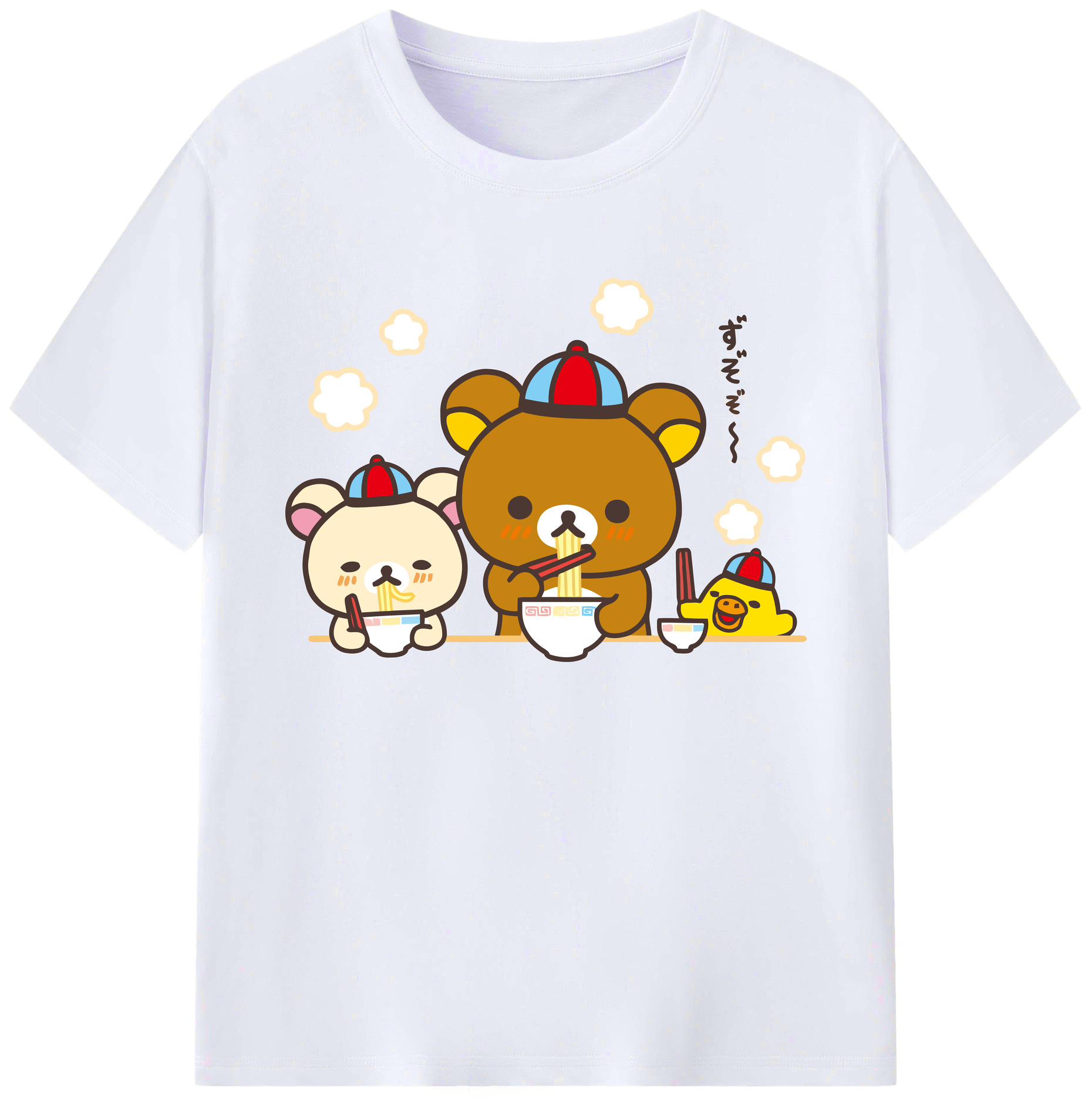 （画像用） リラックマ リラックマ キイロイトリ Rilakkuma Korilakkuma Kiiroitori 綿100％ メンズ半袖Tシャツ｜肌触りやわらか＆通気性