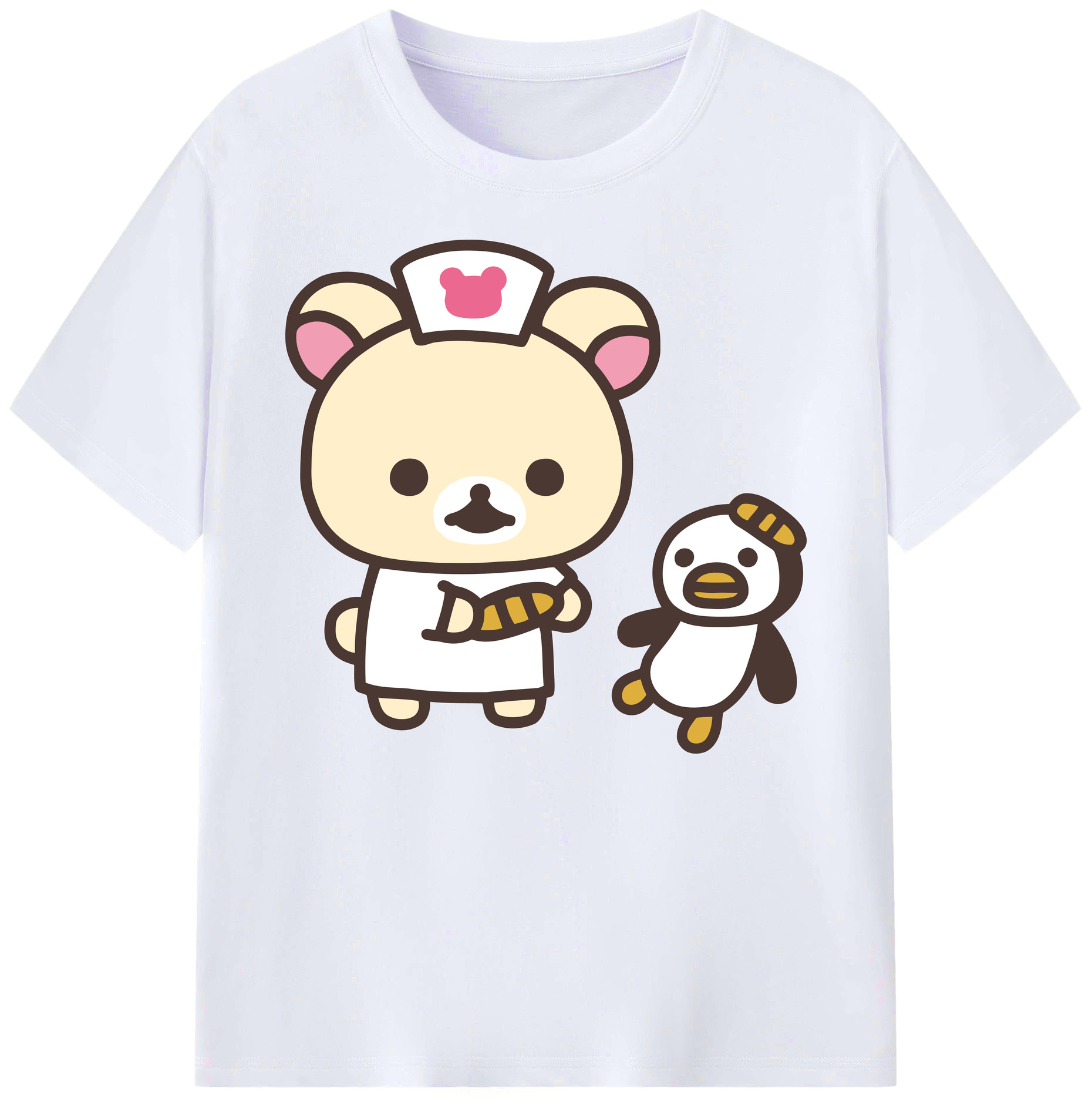 （画像用） リラックマ リラックマ キイロイトリ Rilakkuma Korilakkuma Kiiroitori 綿100％ メンズ半袖Tシャツ｜肌触りやわらか＆通気性