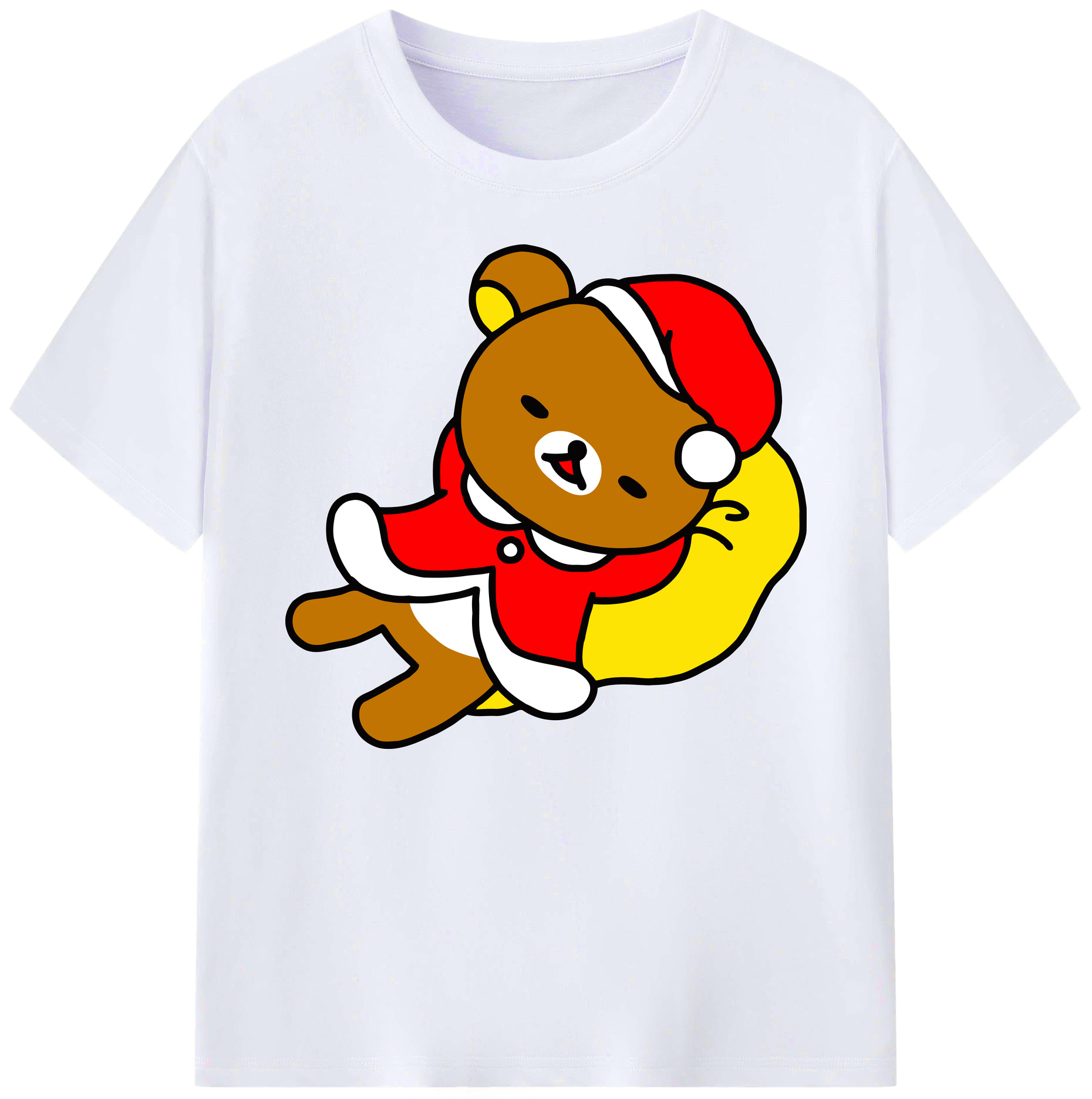 （画像用） リラックマ リラックマ キイロイトリ Rilakkuma Korilakkuma Kiiroitori 綿100％ メンズ半袖Tシャツ｜肌触りやわらか＆通気性