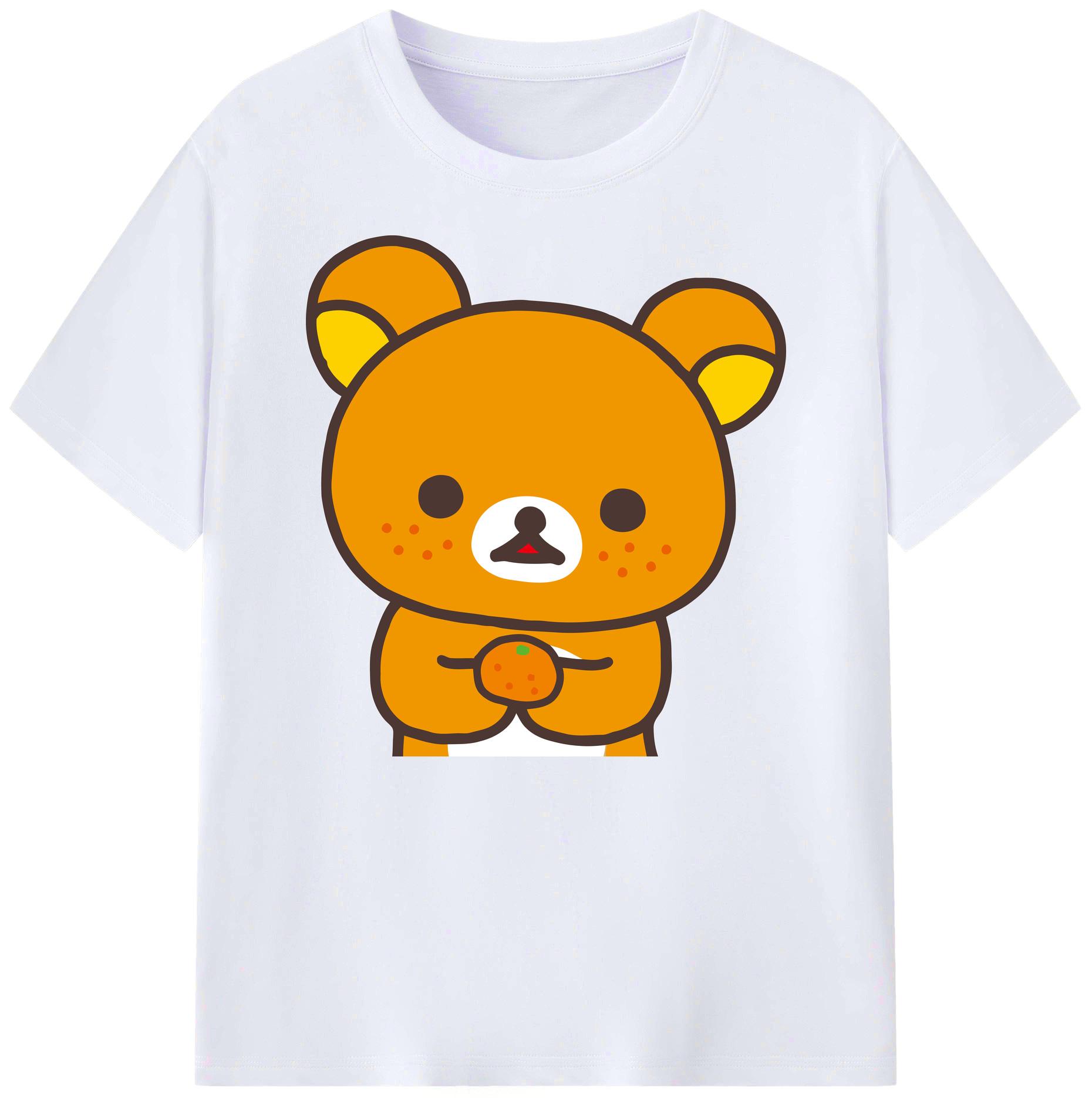 （画像用） リラックマ リラックマ キイロイトリ Rilakkuma Korilakkuma Kiiroitori 綿100％ メンズ半袖Tシャツ｜肌触りやわらか＆通気性