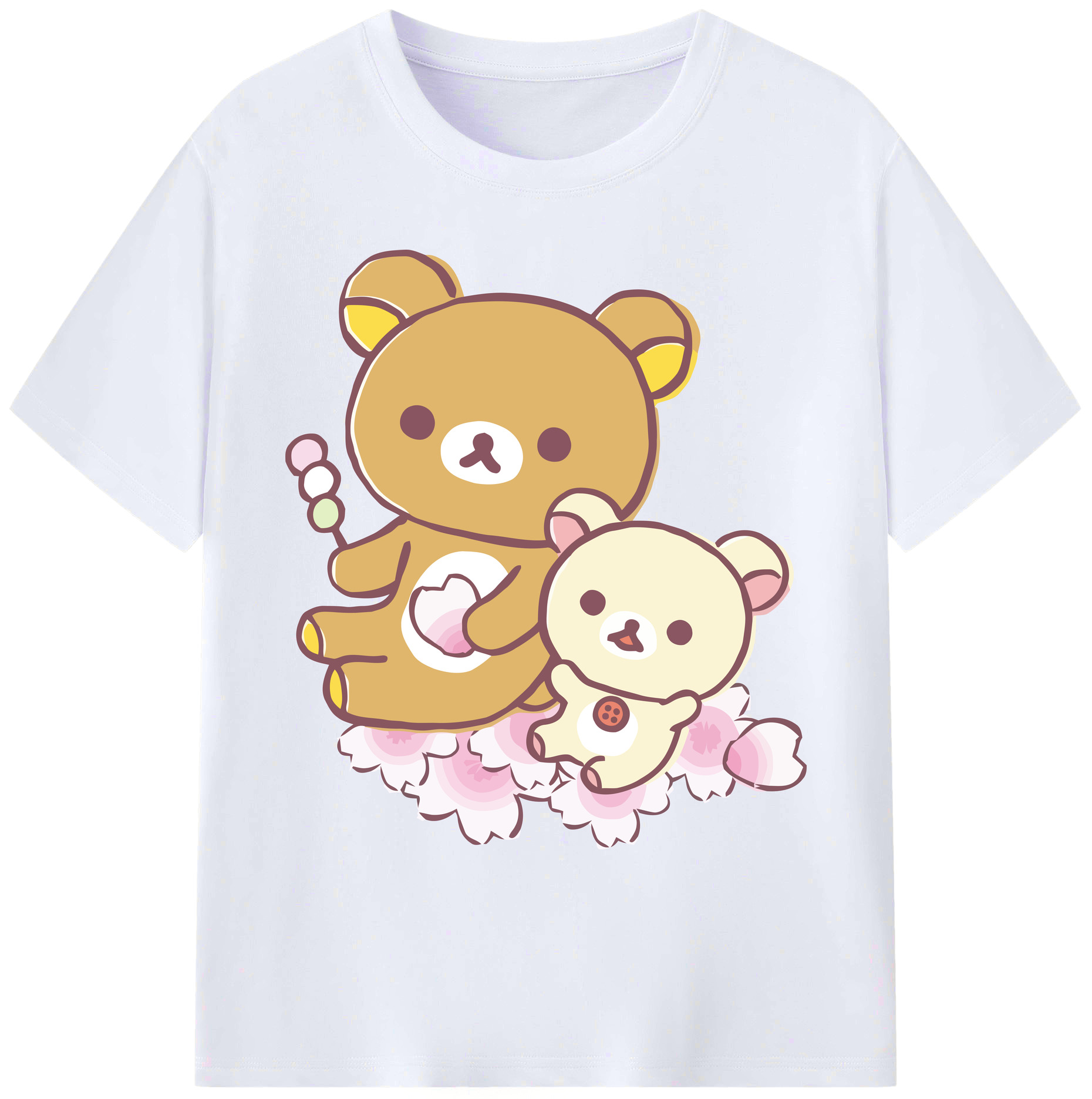 （画像用） リラックマ リラックマ キイロイトリ Rilakkuma Korilakkuma Kiiroitori 綿100％ メンズ半袖Tシャツ｜肌触りやわらか＆通気性