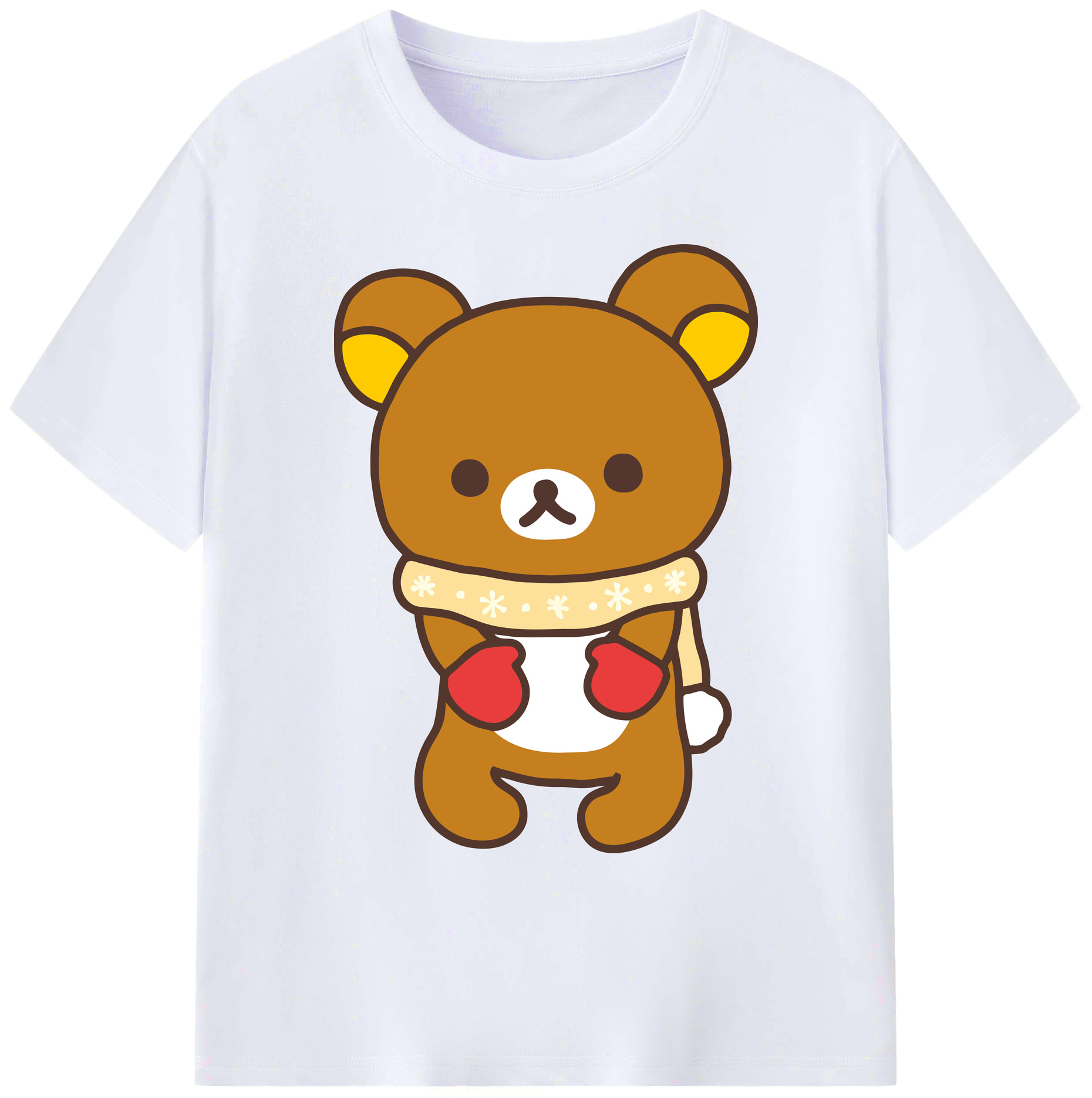 （画像用） リラックマ リラックマ キイロイトリ Rilakkuma Korilakkuma Kiiroitori 綿100％ メンズ半袖Tシャツ｜肌触りやわらか＆通気性