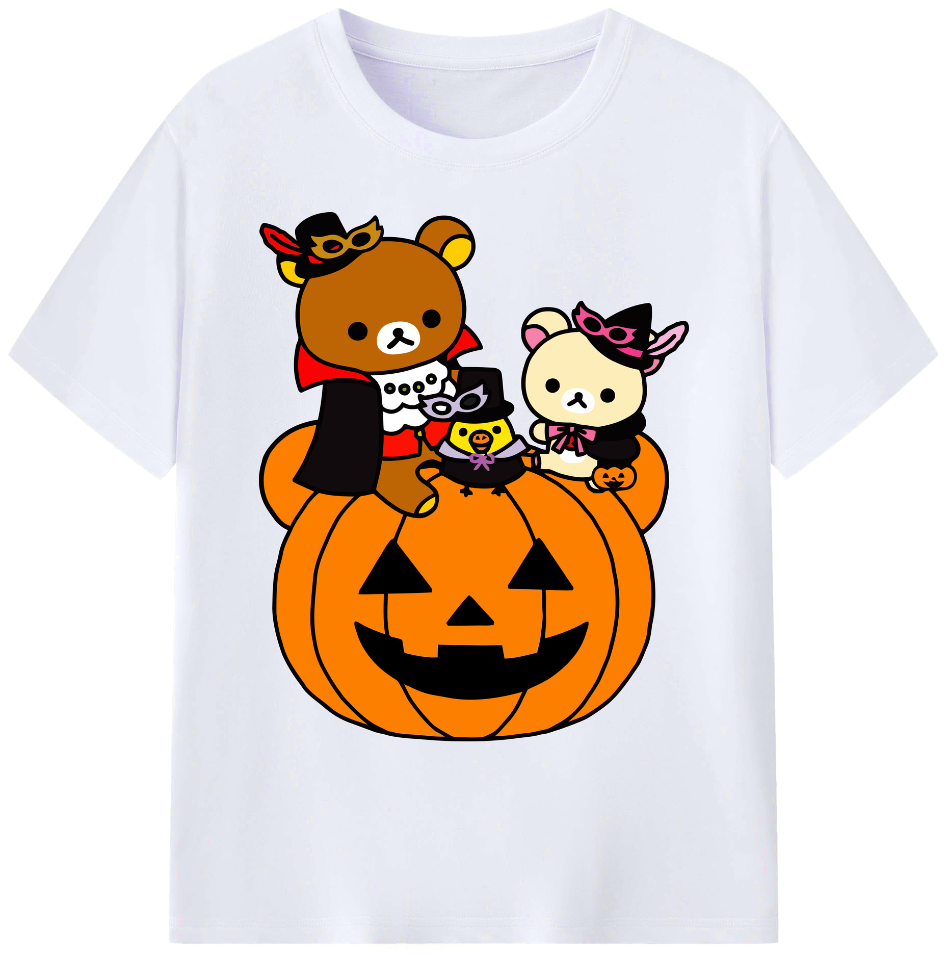 （画像用） リラックマ リラックマ キイロイトリ Rilakkuma Korilakkuma Kiiroitori 綿100％ メンズ半袖Tシャツ｜肌触りやわらか＆通気性