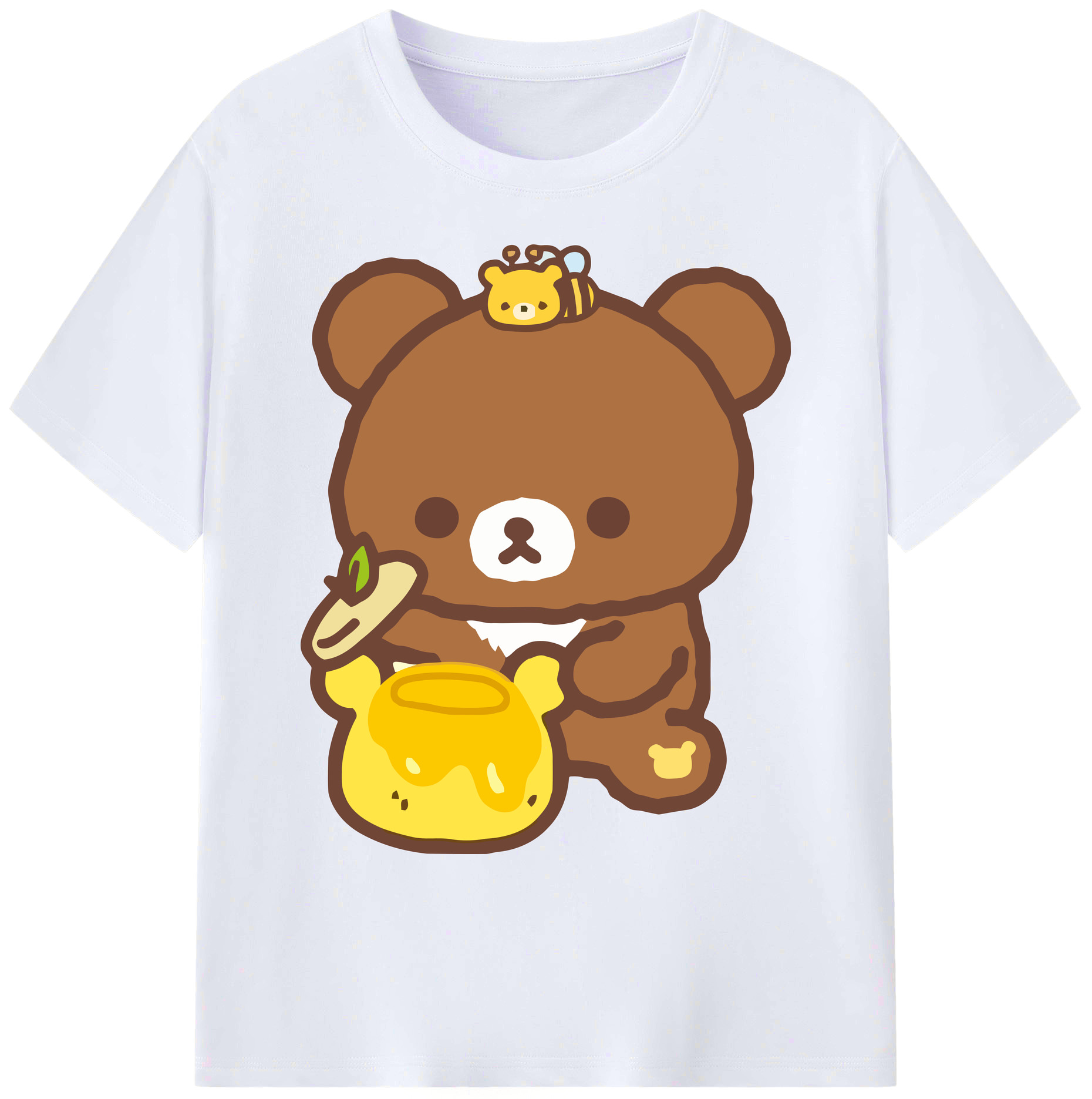 （画像用） リラックマ リラックマ キイロイトリ Rilakkuma Korilakkuma Kiiroitori 綿100％ メンズ半袖Tシャツ｜肌触りやわらか＆通気性