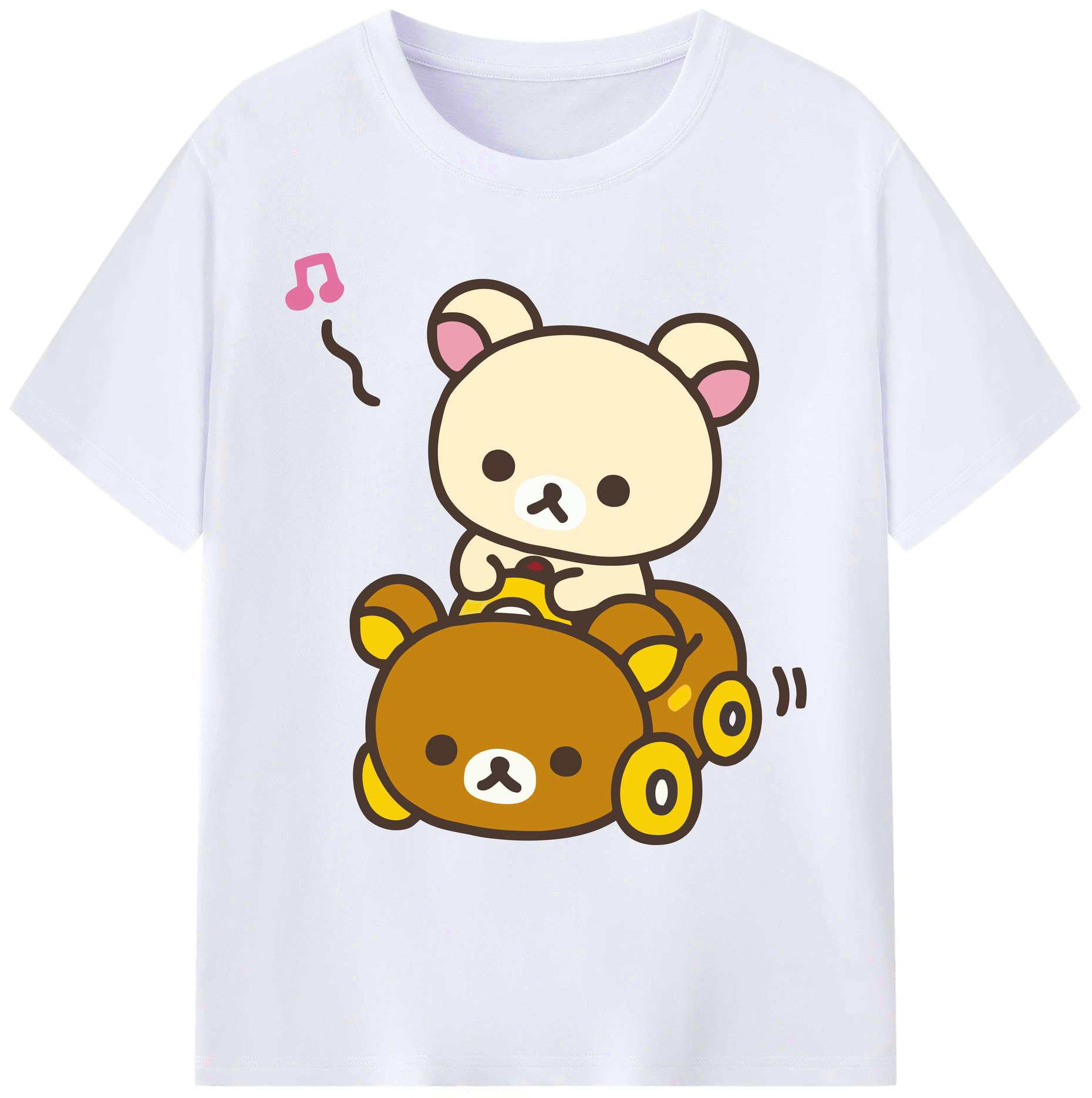 （画像用） リラックマ リラックマ キイロイトリ Rilakkuma Korilakkuma Kiiroitori 綿100％ メンズ半袖Tシャツ｜肌触りやわらか＆通気性