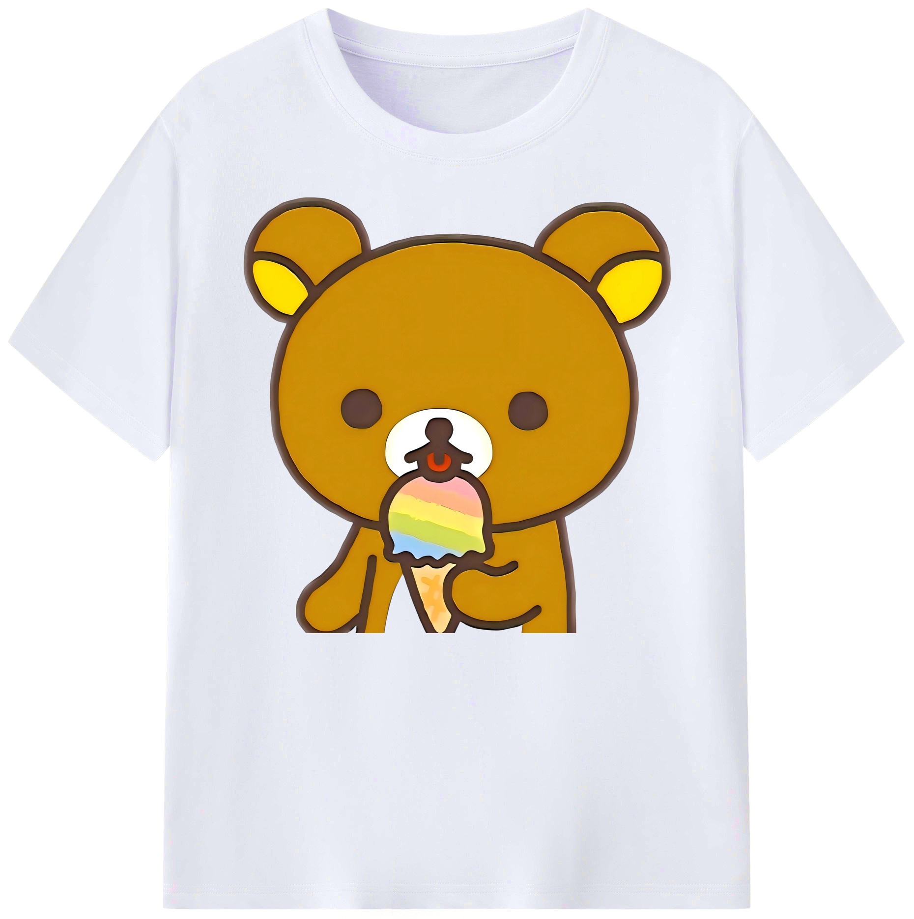 （画像用） リラックマ リラックマ キイロイトリ Rilakkuma Korilakkuma Kiiroitori 綿100％ メンズ半袖Tシャツ｜肌触りやわらか＆通気性