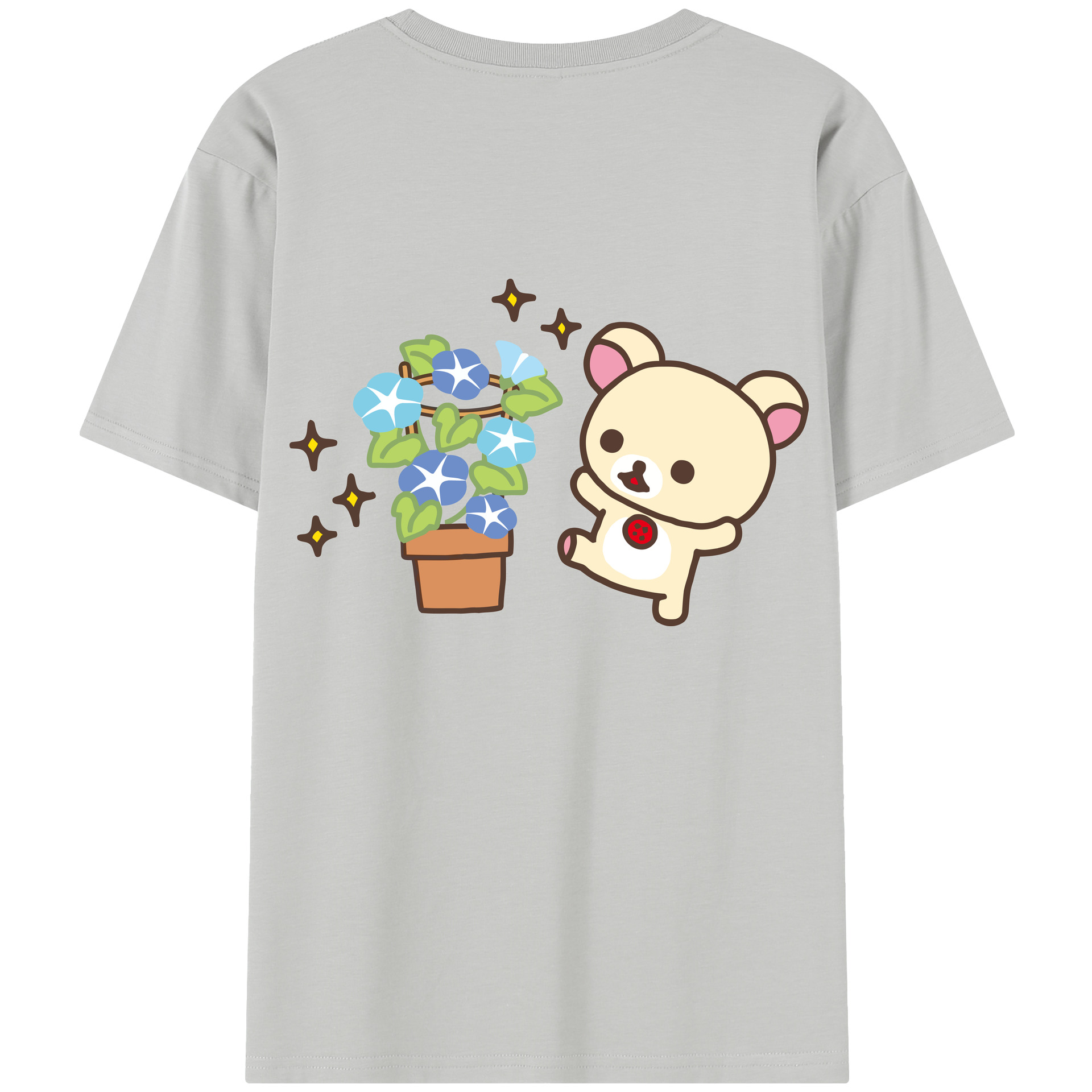 （画像用） リラックマ リラックマ キイロイトリ Rilakkuma Korilakkuma Kiiroitori レディース半袖Tシャツ(バックプリント)