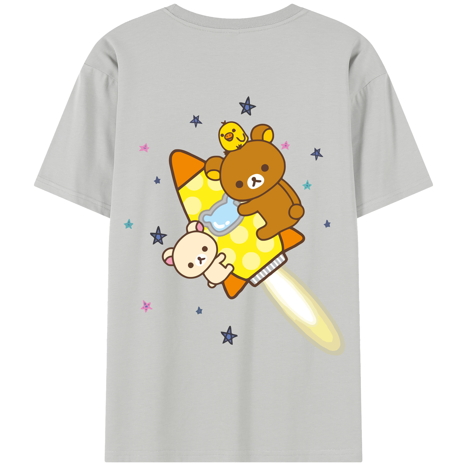 （画像用） リラックマ リラックマ キイロイトリ Rilakkuma Korilakkuma Kiiroitori レディース半袖Tシャツ(バックプリント)