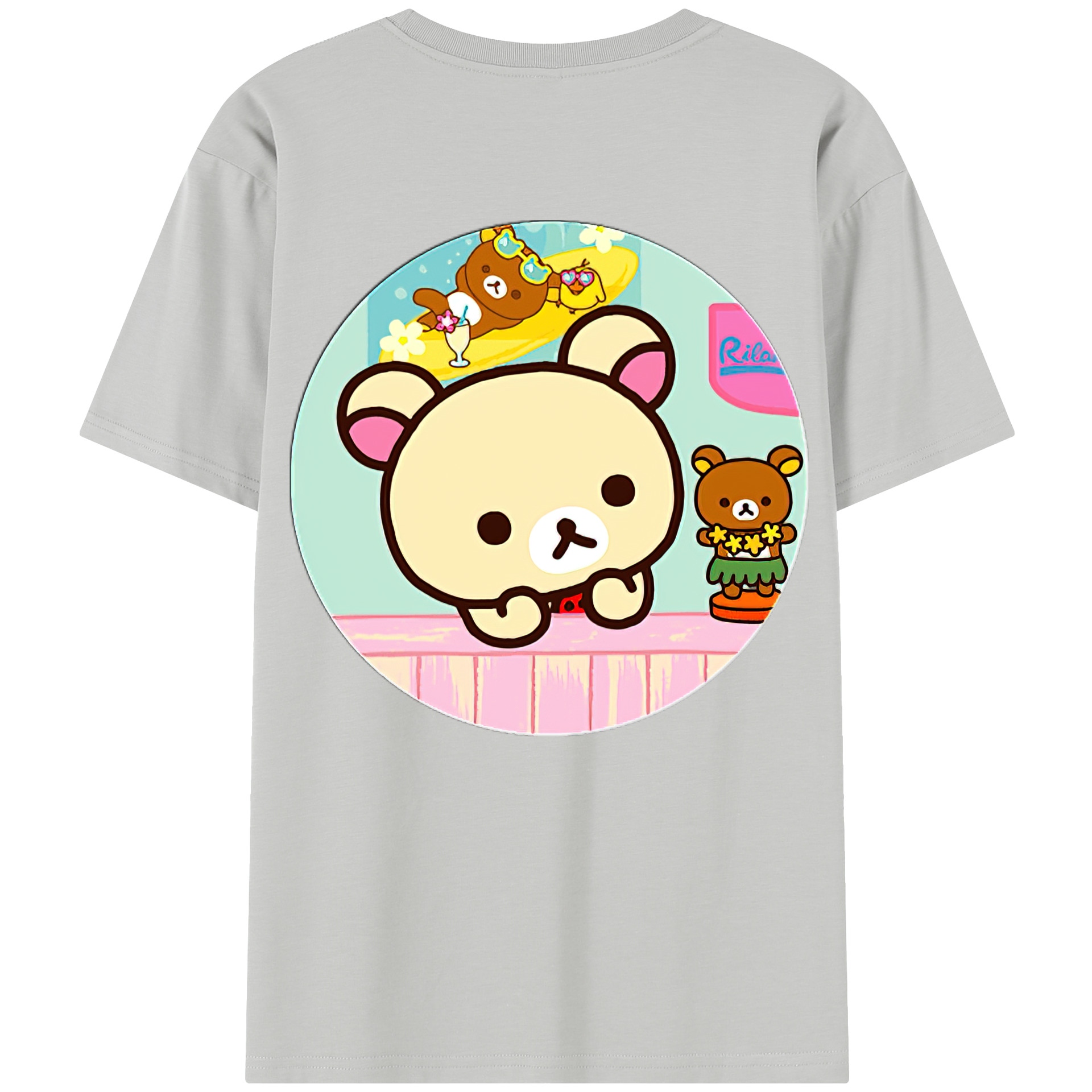 （画像用） リラックマ リラックマ キイロイトリ Rilakkuma Korilakkuma Kiiroitori レディース半袖Tシャツ(バックプリント)