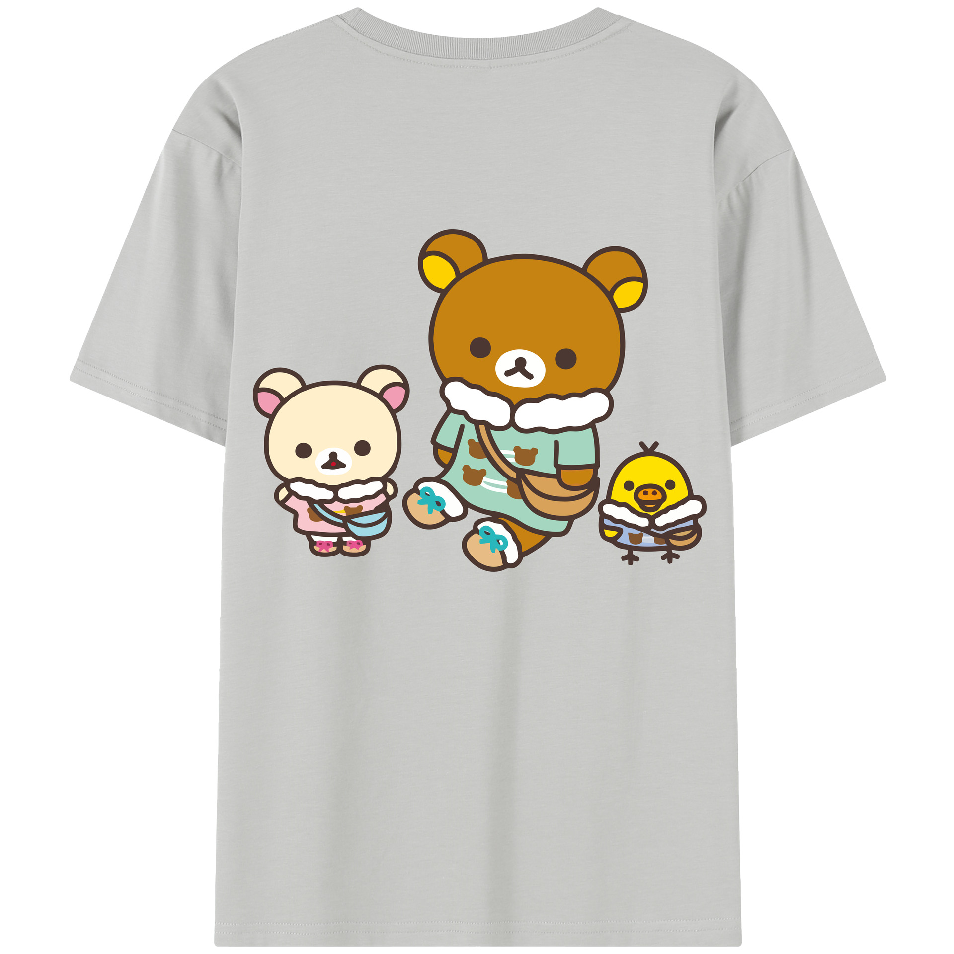 （画像用） リラックマ リラックマ キイロイトリ Rilakkuma Korilakkuma Kiiroitori レディース半袖Tシャツ(バックプリント)