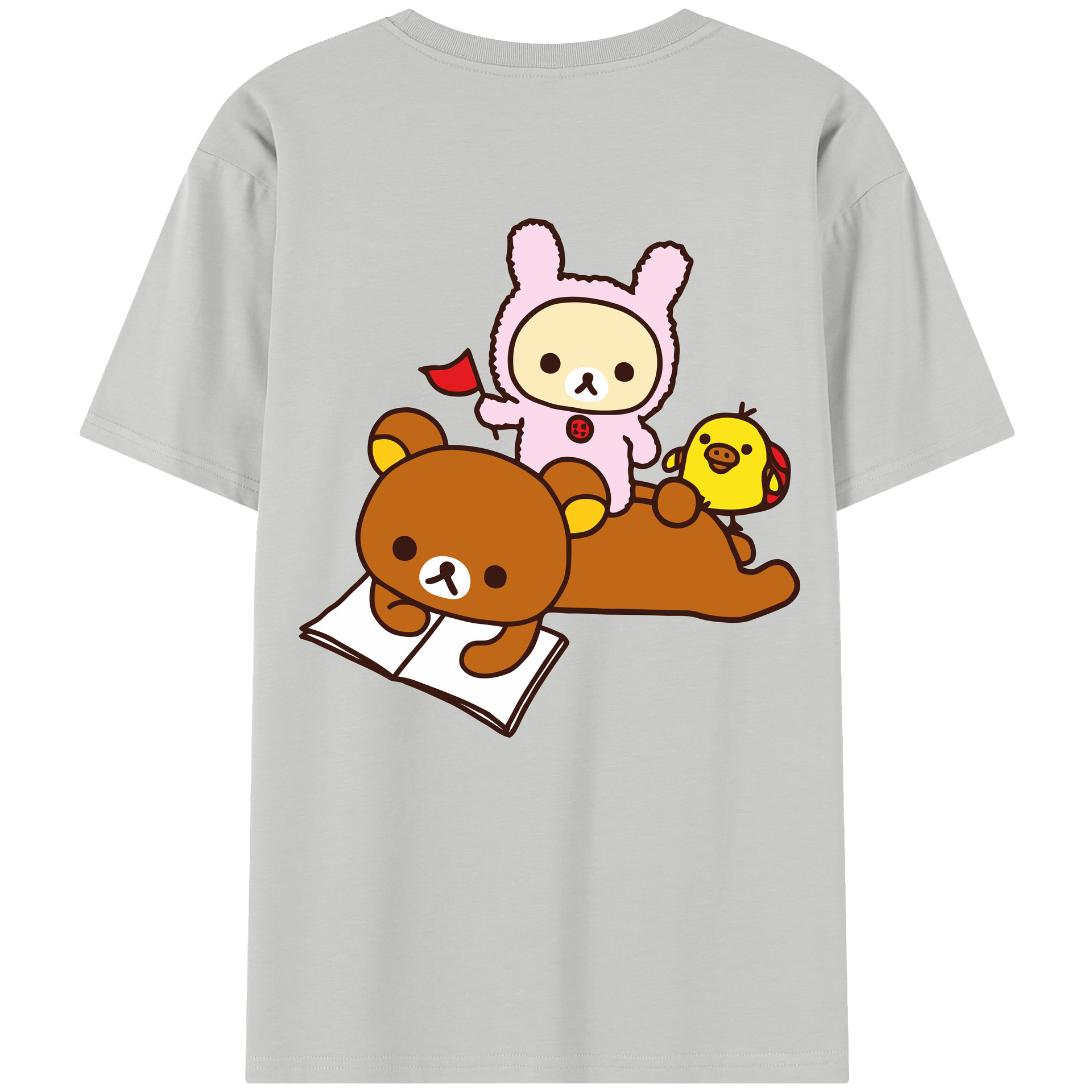 （画像用） リラックマ リラックマ キイロイトリ Rilakkuma Korilakkuma Kiiroitori レディース半袖Tシャツ(バックプリント)