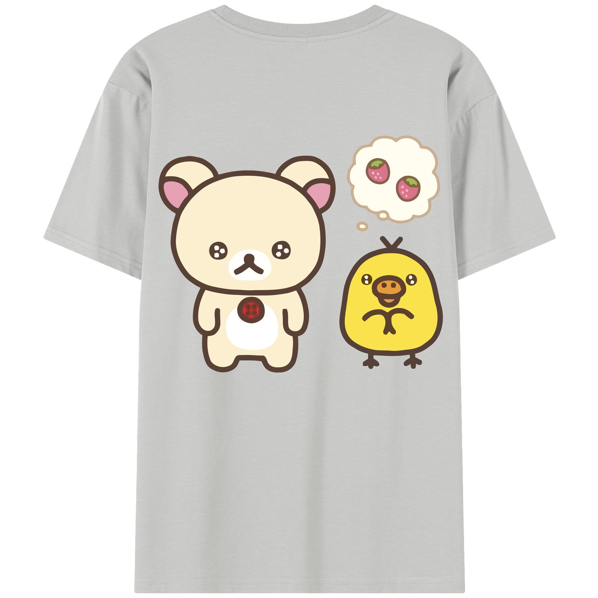 （画像用） リラックマ リラックマ キイロイトリ Rilakkuma Korilakkuma Kiiroitori レディース半袖Tシャツ(バックプリント)