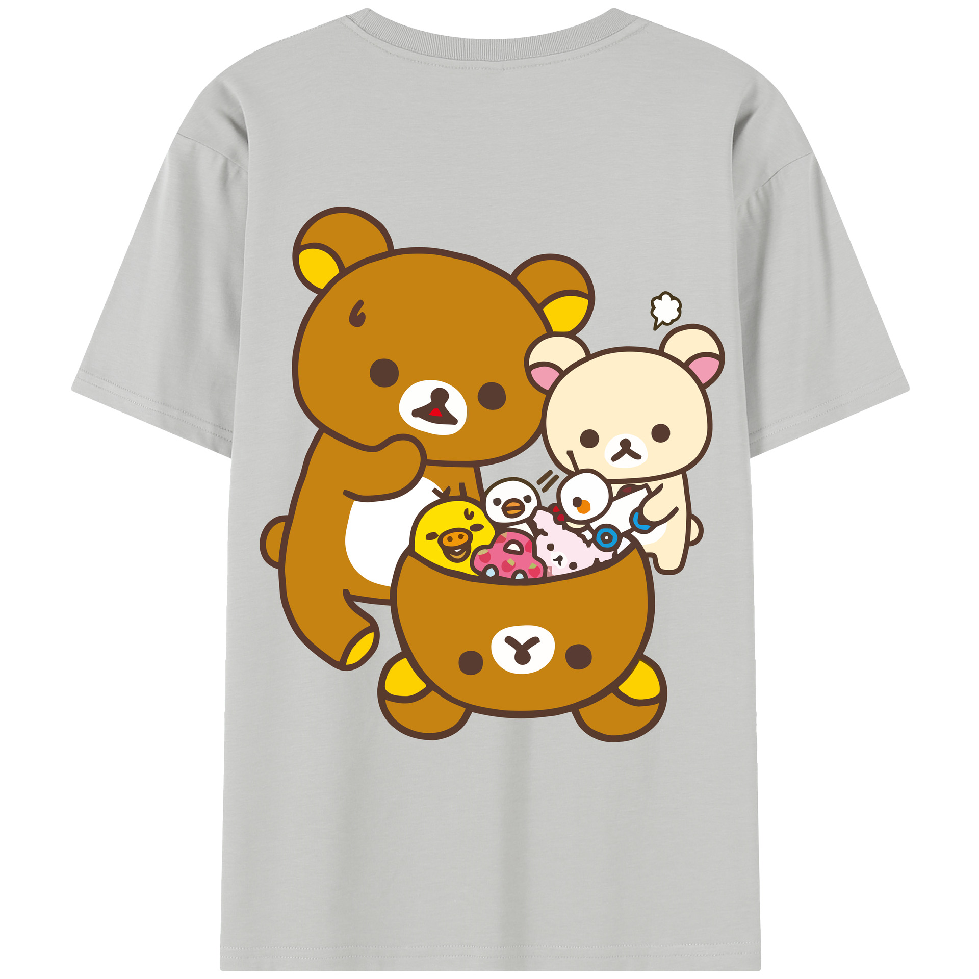 （画像用） リラックマ リラックマ キイロイトリ Rilakkuma Korilakkuma Kiiroitori レディース半袖Tシャツ(バックプリント)