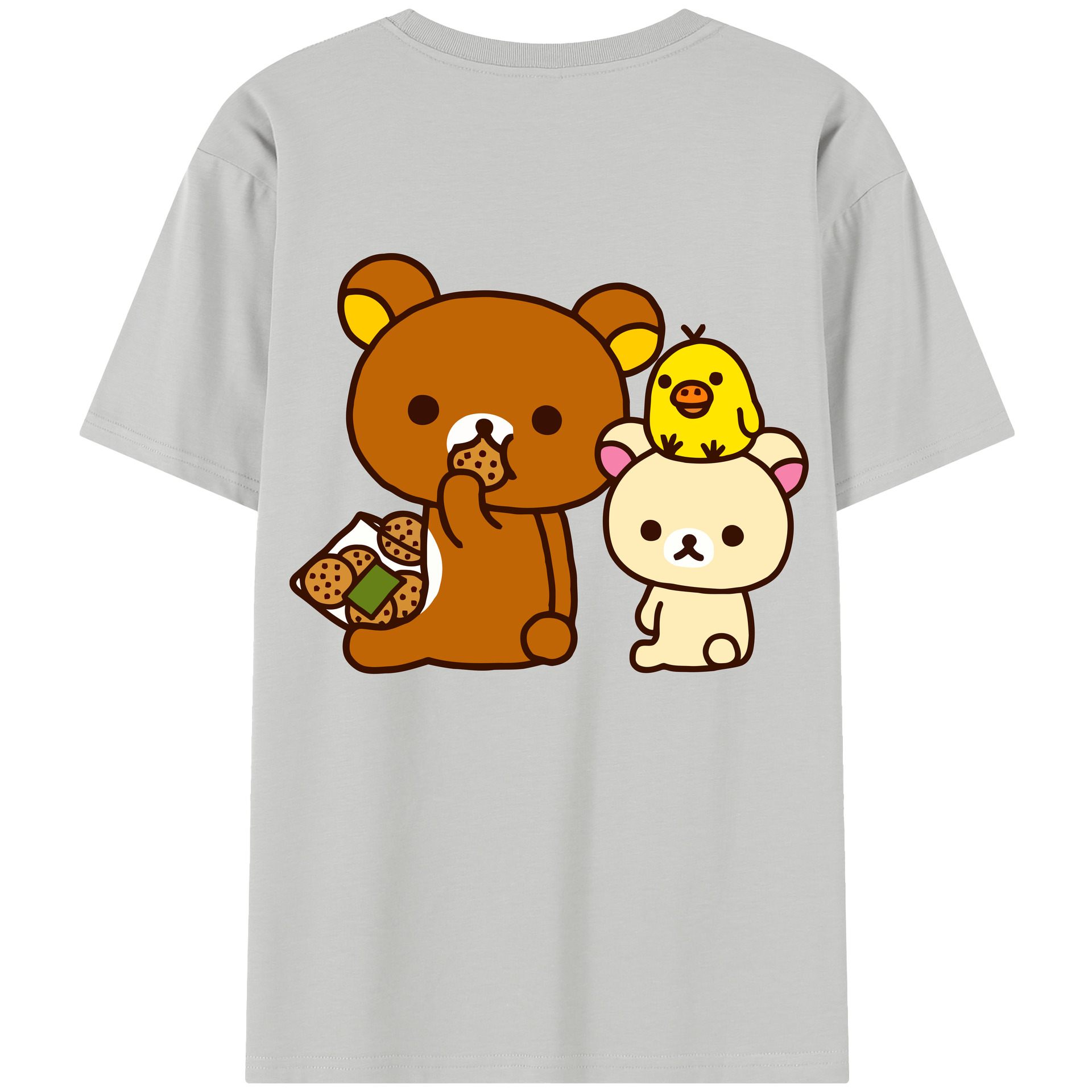 （画像用） リラックマ リラックマ キイロイトリ Rilakkuma Korilakkuma Kiiroitori レディース半袖Tシャツ(バックプリント)