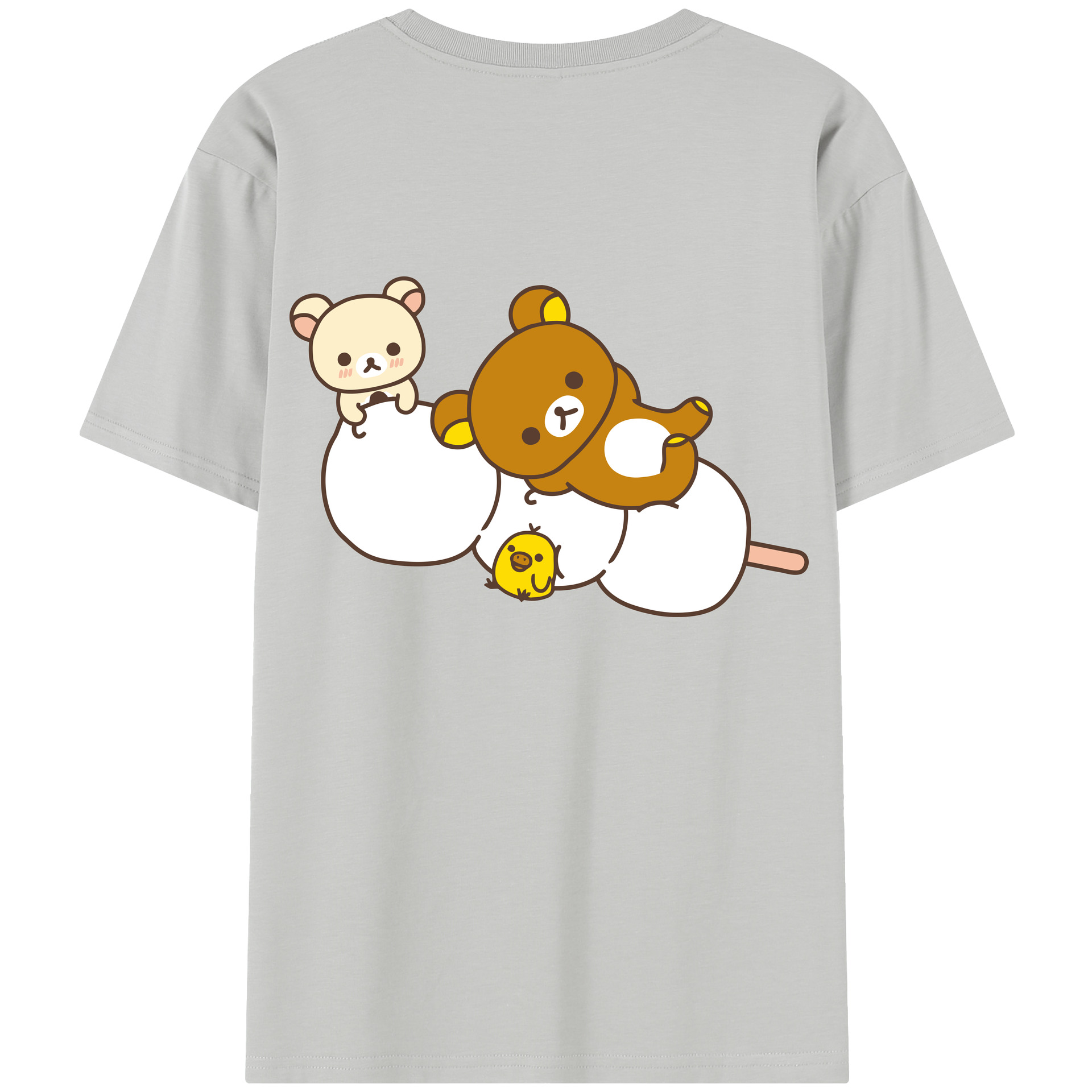（画像用） リラックマ リラックマ キイロイトリ Rilakkuma Korilakkuma Kiiroitori レディース半袖Tシャツ(バックプリント)