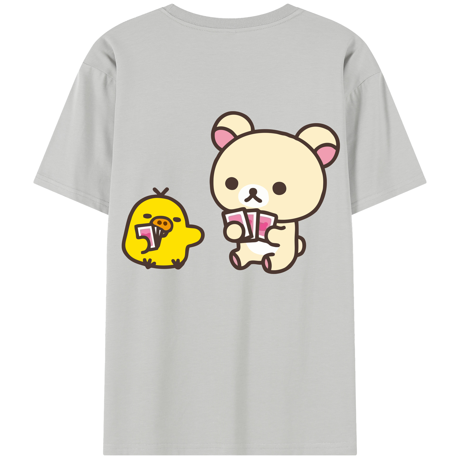 （画像用） リラックマ リラックマ キイロイトリ Rilakkuma Korilakkuma Kiiroitori レディース半袖Tシャツ(バックプリント)