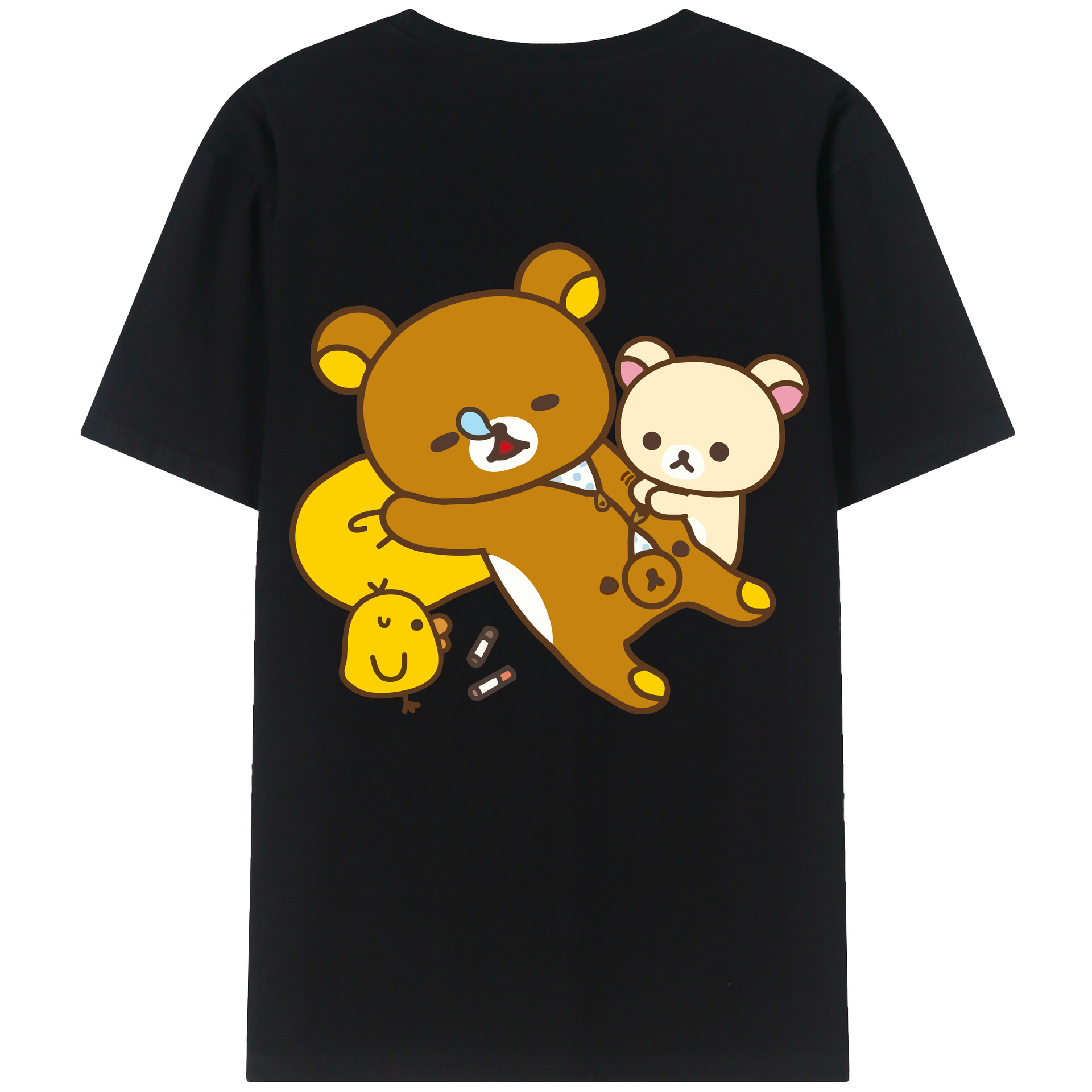 （画像用） リラックマ リラックマ キイロイトリ Rilakkuma Korilakkuma Kiiroitori レディース半袖Tシャツ(バックプリント)