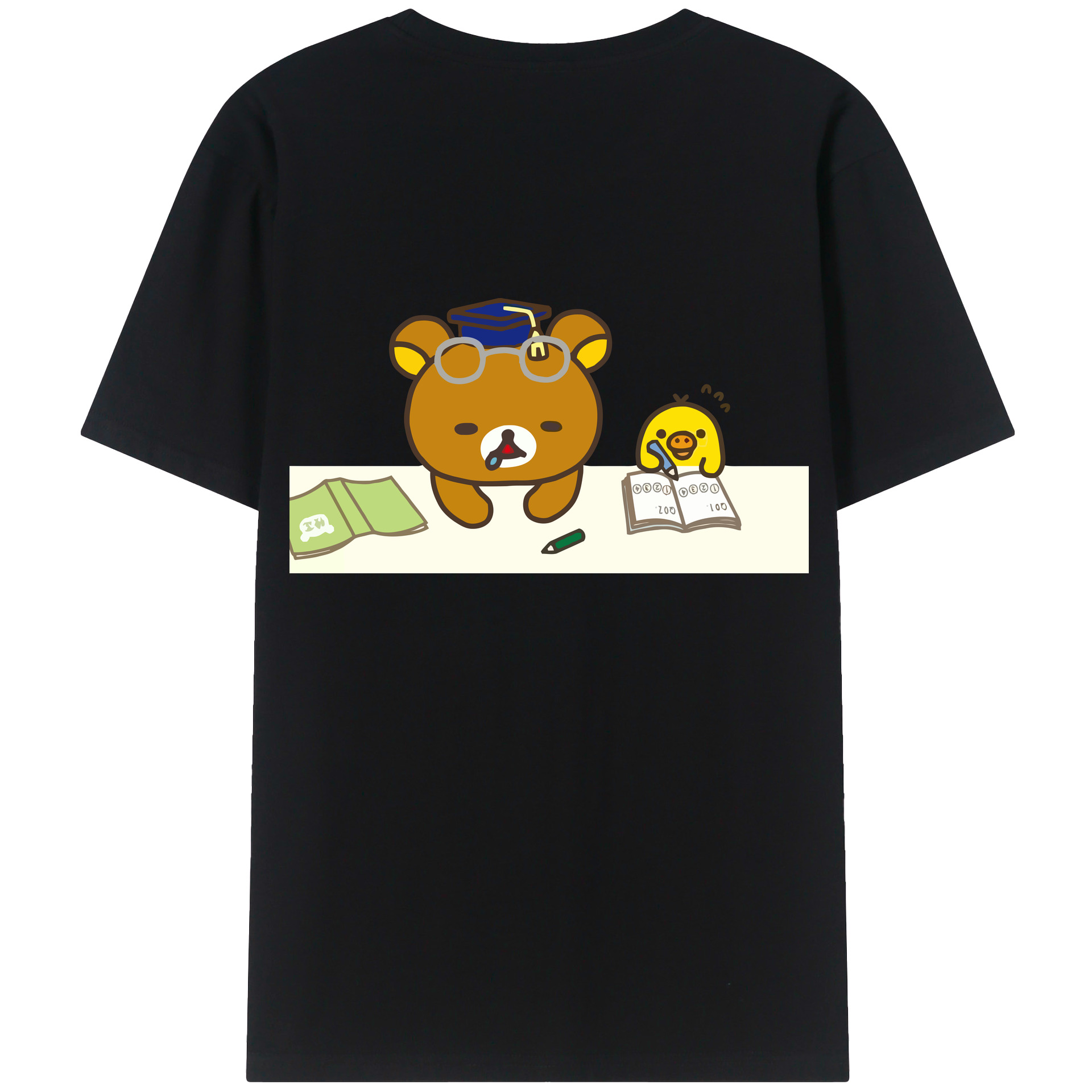 （画像用） リラックマ リラックマ キイロイトリ Rilakkuma Korilakkuma Kiiroitori レディース半袖Tシャツ(バックプリント)