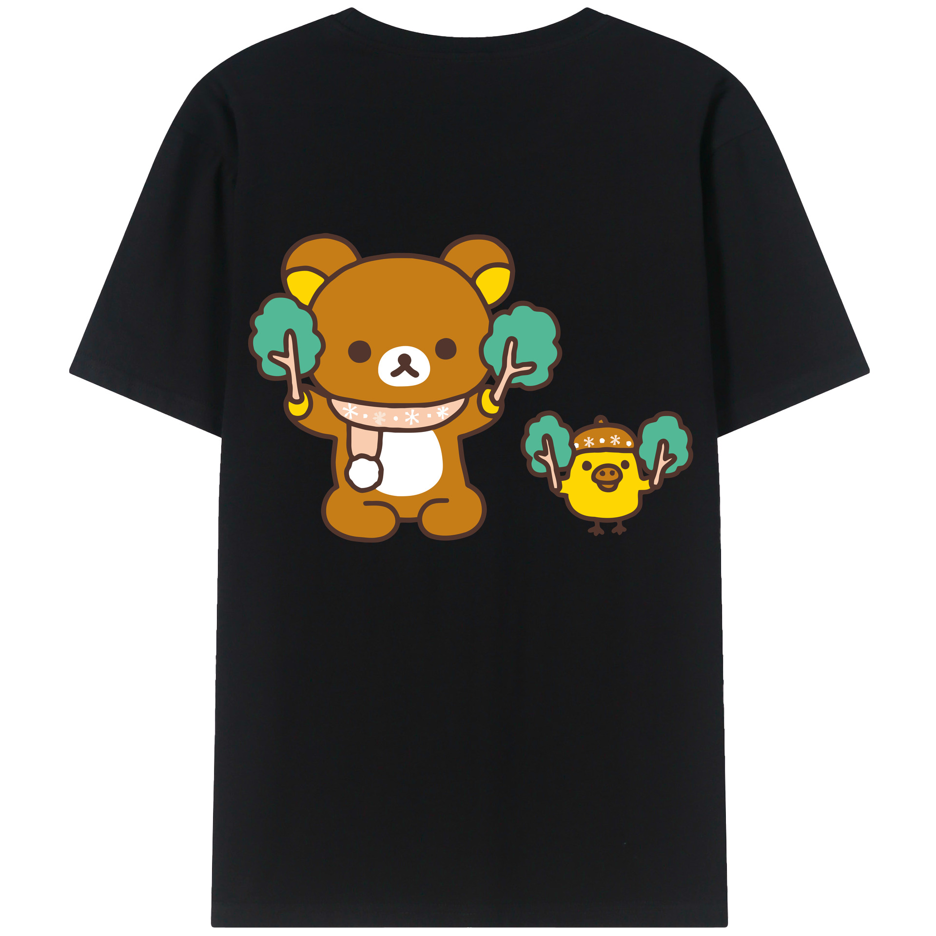 （画像用） リラックマ リラックマ キイロイトリ Rilakkuma Korilakkuma Kiiroitori レディース半袖Tシャツ(バックプリント)