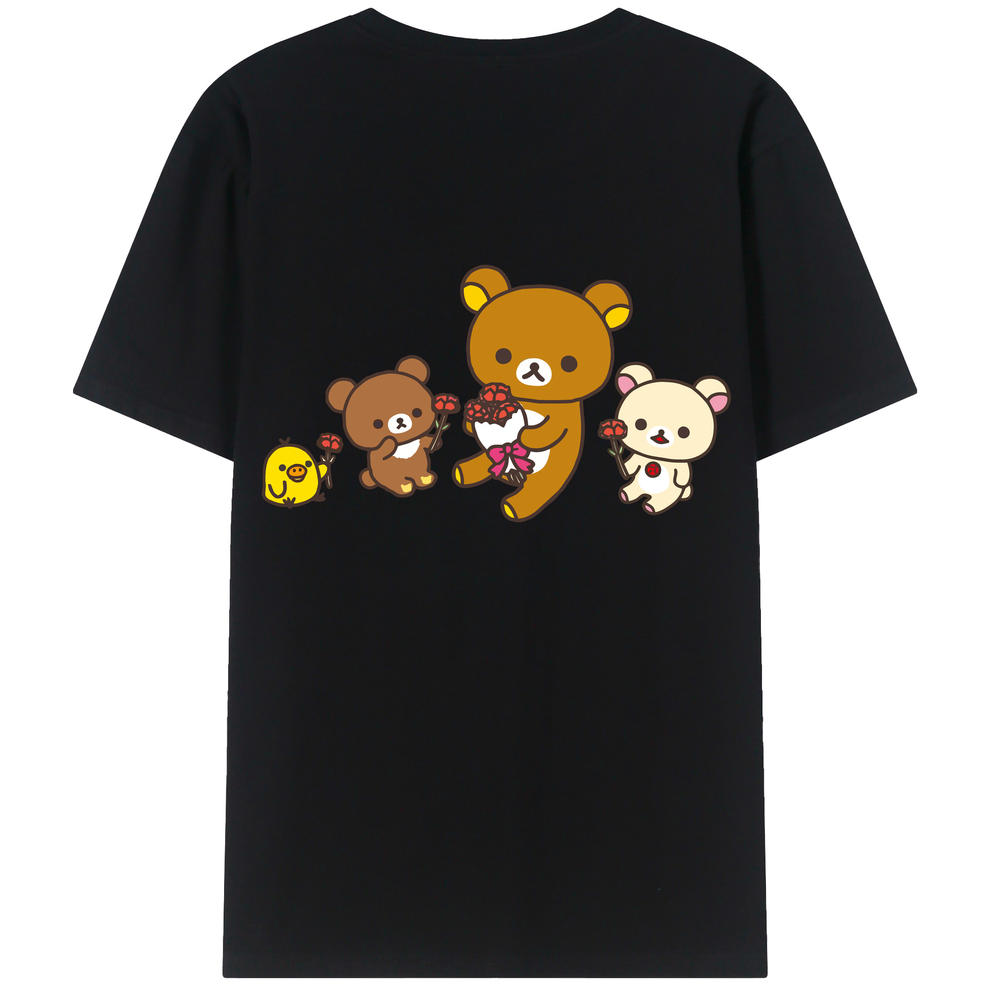 （画像用） リラックマ リラックマ キイロイトリ Rilakkuma Korilakkuma Kiiroitori レディース半袖Tシャツ(バックプリント)