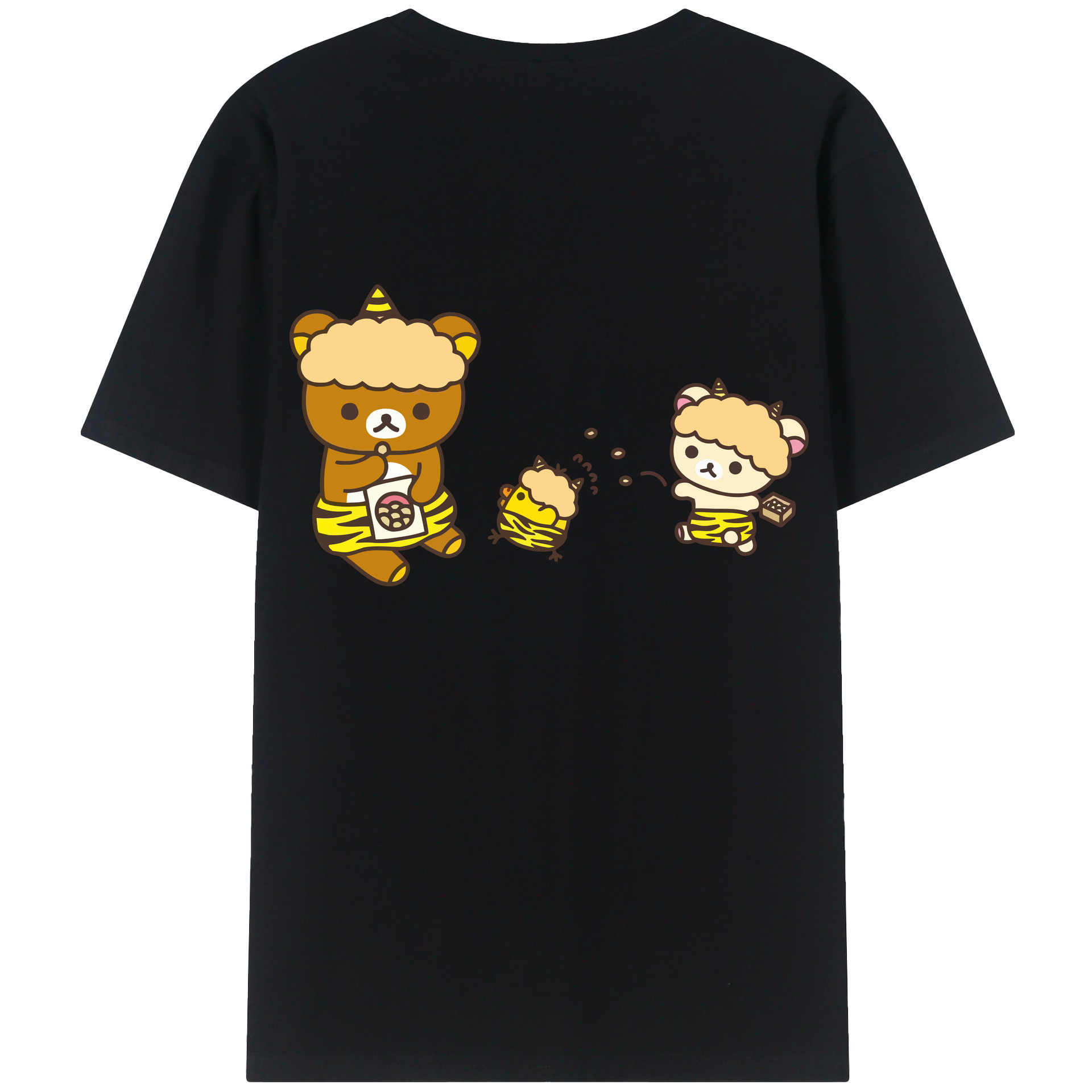 （画像用） リラックマ リラックマ キイロイトリ Rilakkuma Korilakkuma Kiiroitori レディース半袖Tシャツ(バックプリント)