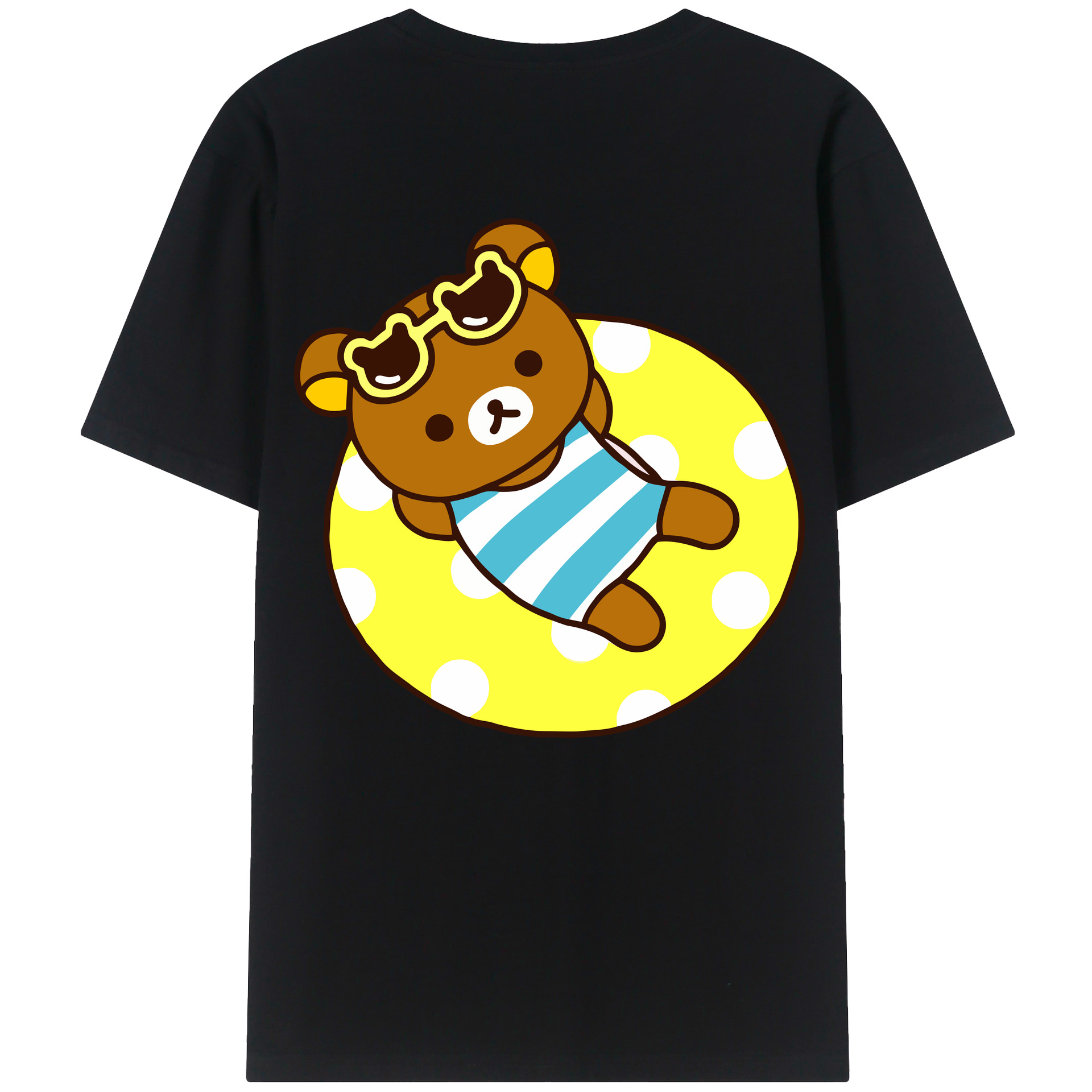 （画像用） リラックマ リラックマ キイロイトリ Rilakkuma Korilakkuma Kiiroitori レディース半袖Tシャツ(バックプリント)