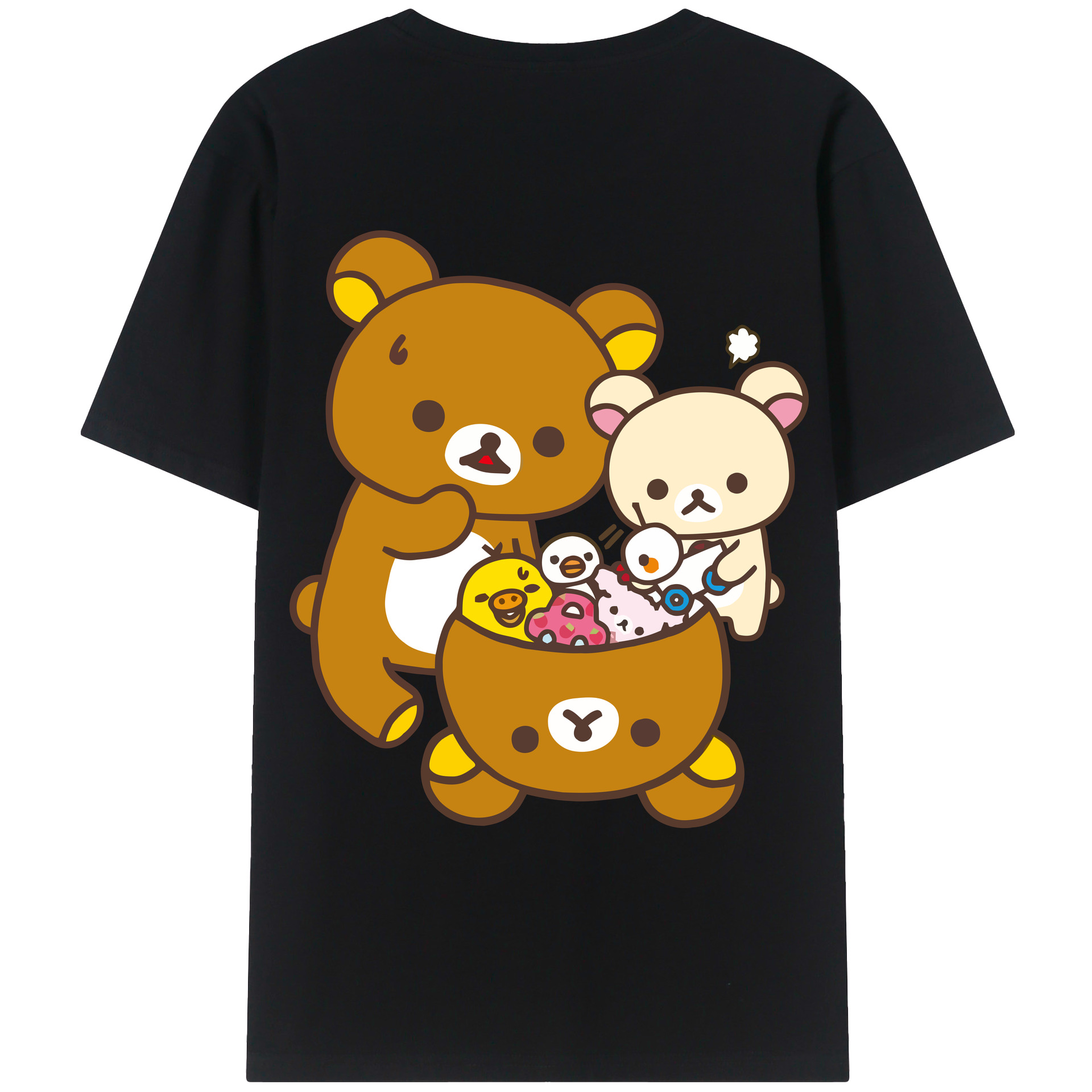 （画像用） リラックマ リラックマ キイロイトリ Rilakkuma Korilakkuma Kiiroitori レディース半袖Tシャツ(バックプリント)