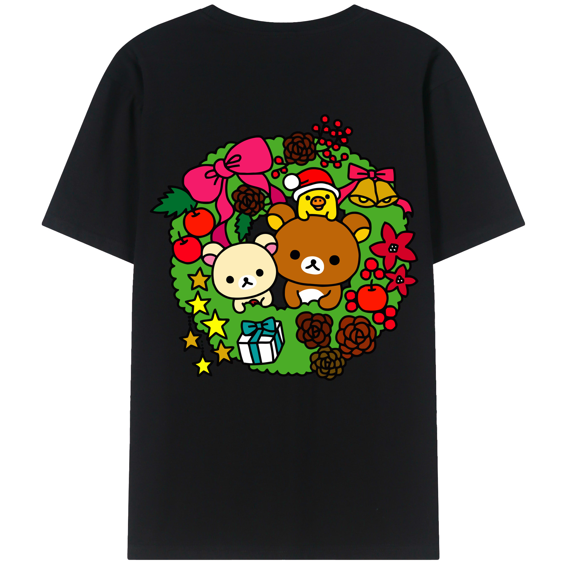 （画像用） リラックマ リラックマ キイロイトリ Rilakkuma Korilakkuma Kiiroitori レディース半袖Tシャツ(バックプリント)