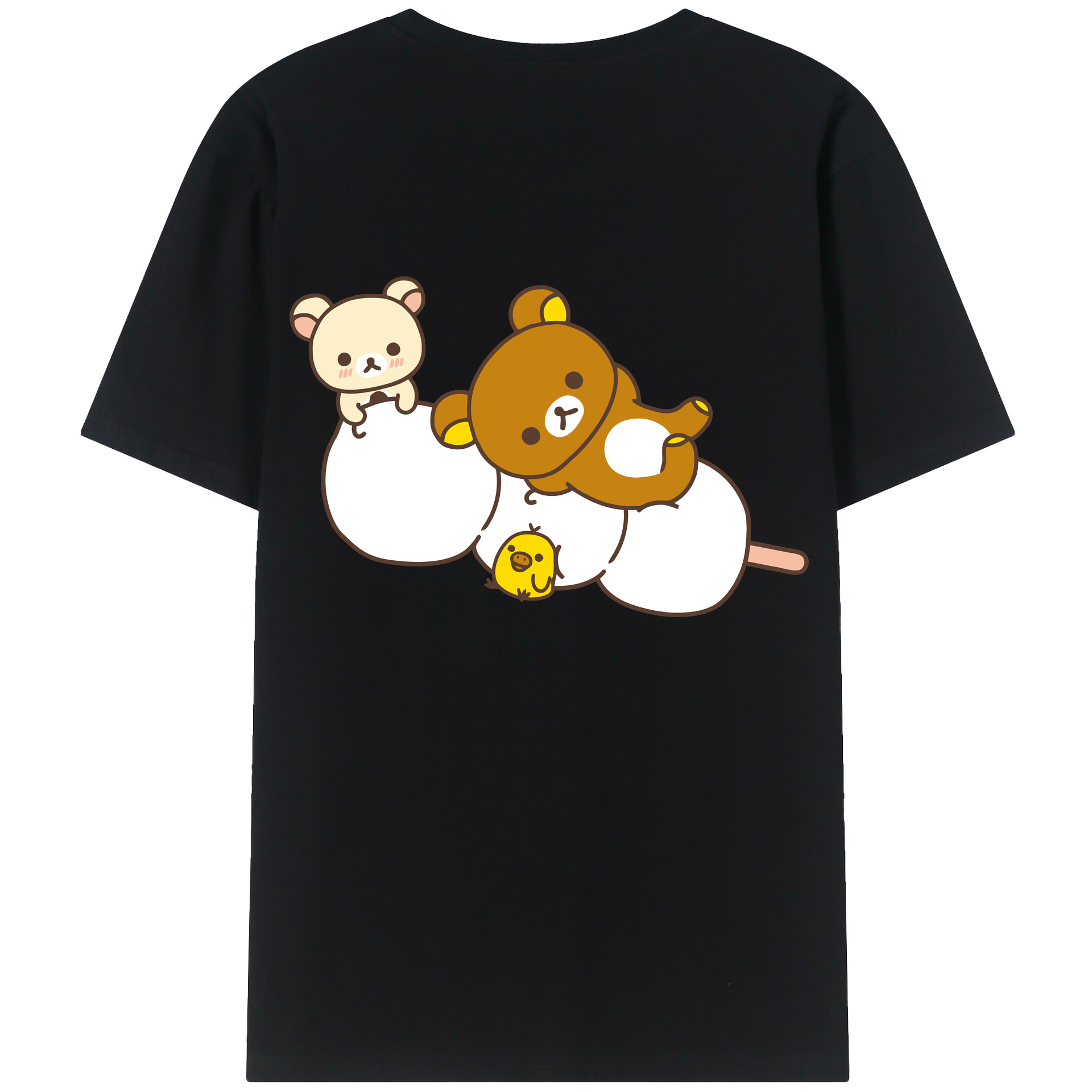 （画像用） リラックマ リラックマ キイロイトリ Rilakkuma Korilakkuma Kiiroitori レディース半袖Tシャツ(バックプリント)